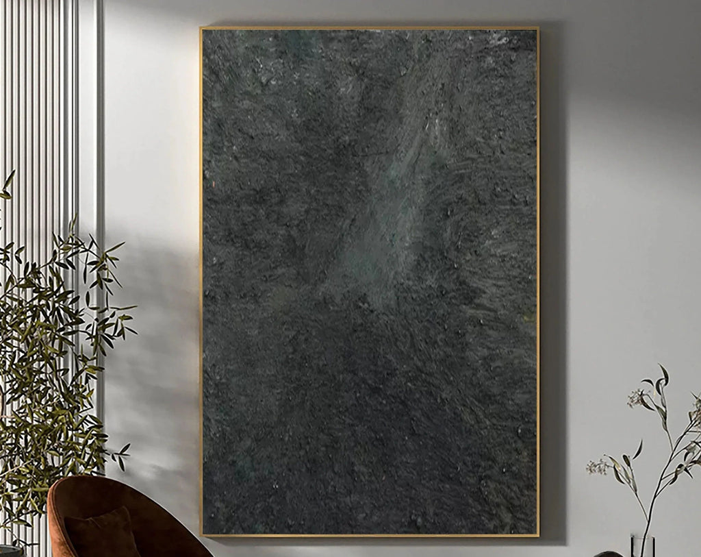 Graphite Echo-Minimalist Charcoal Textured Wall Art
