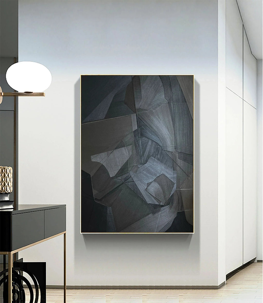 Shadow Geometry-Modern Interior Design Hand drawn 3D Linear Geometry Abstract Wall Art