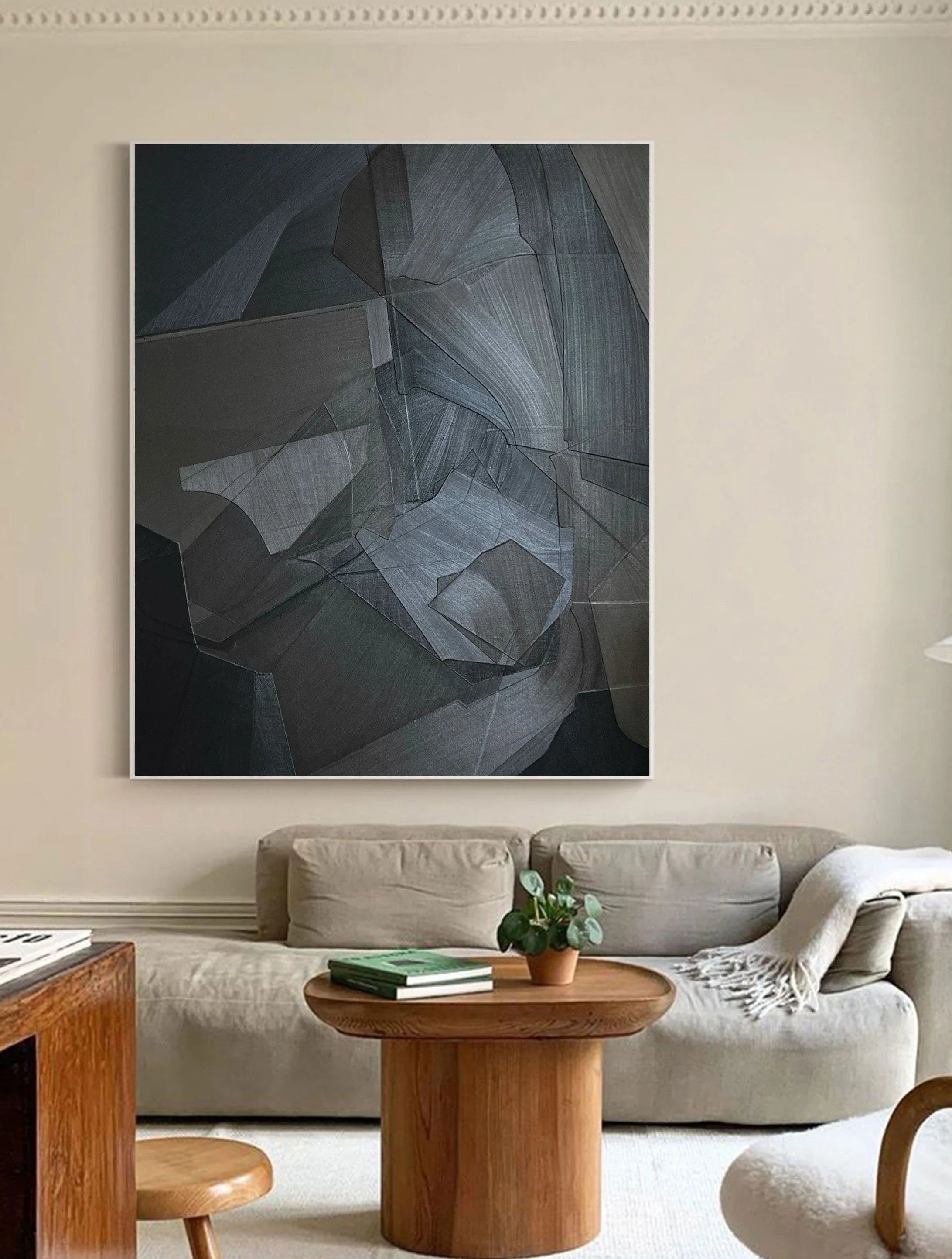 Shadow Geometry-Modern Interior Design Hand drawn 3D Linear Geometry Abstract Wall Art