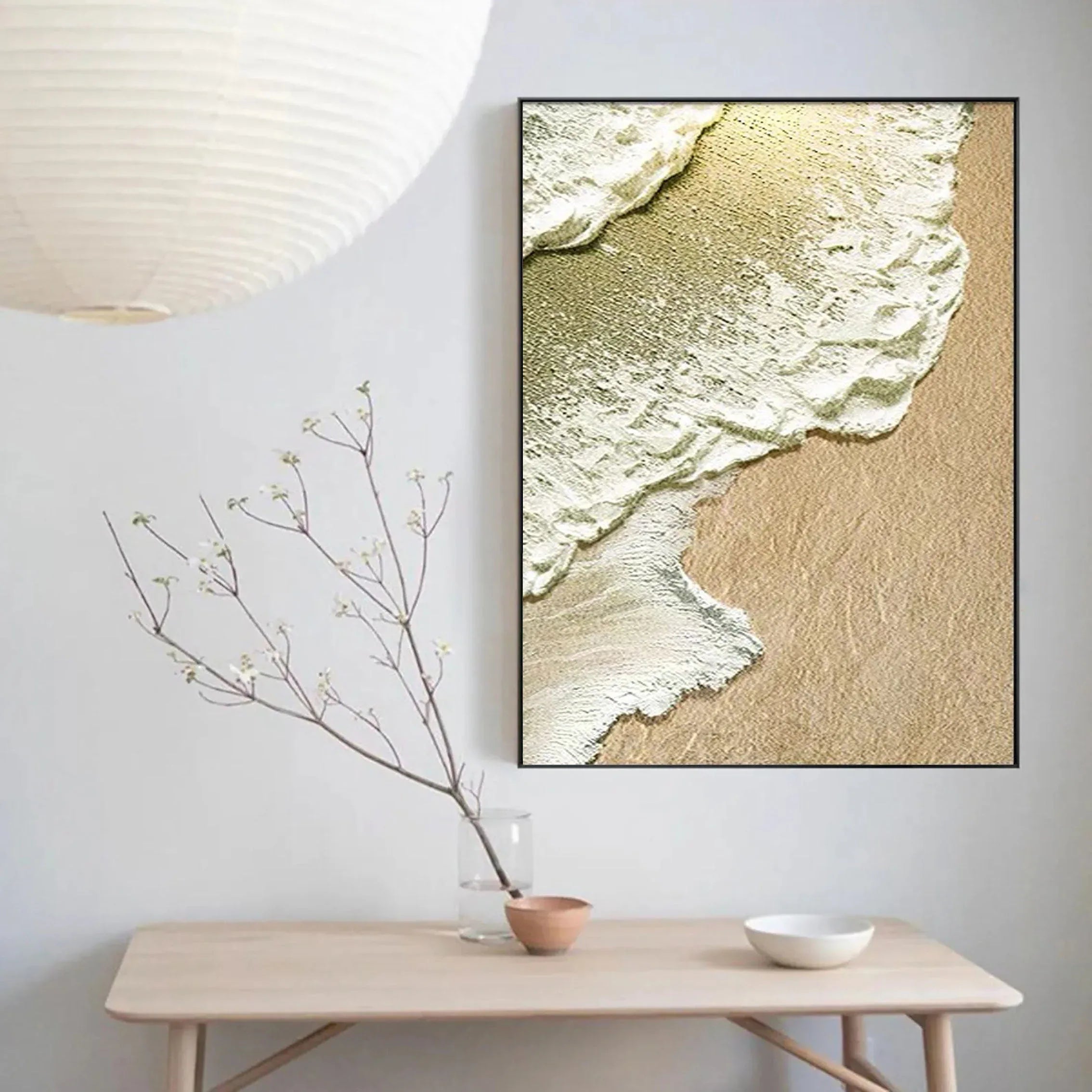 Coastal Whisper-Abstract Ocean and Sand Texture Wall Art