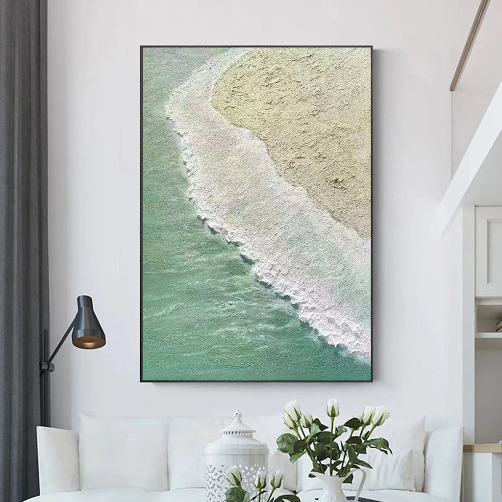 Shoreline Whisper- Textured Ocean Abstract Wall Art