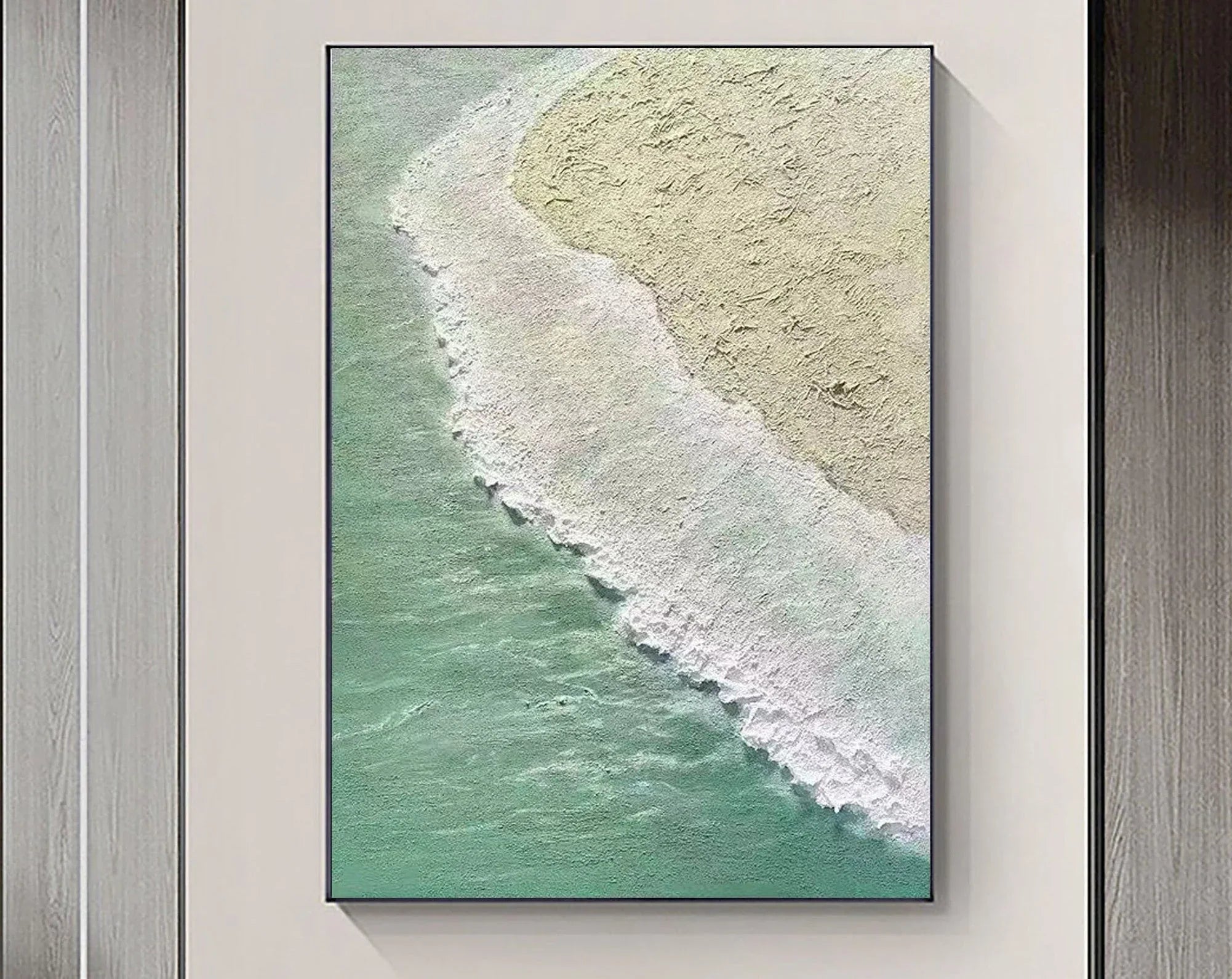 Shoreline Whisper- Textured Ocean Abstract Wall Art