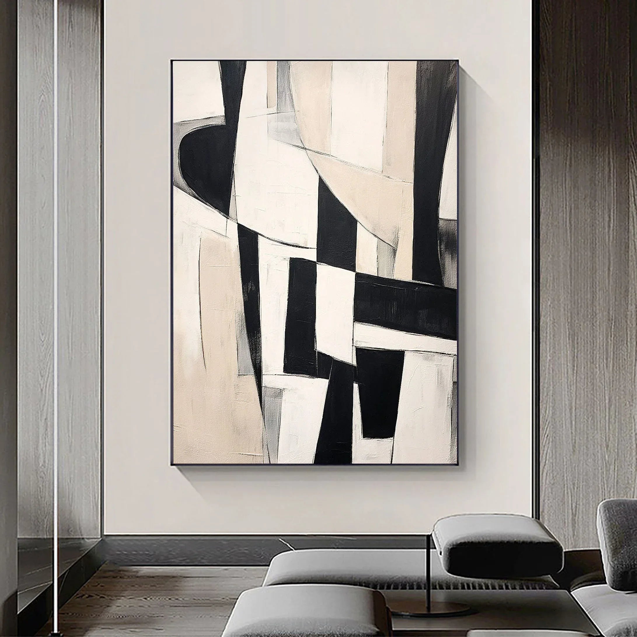 Dynamic Layers-Modern minimalist home decoration abstract geometric wall art