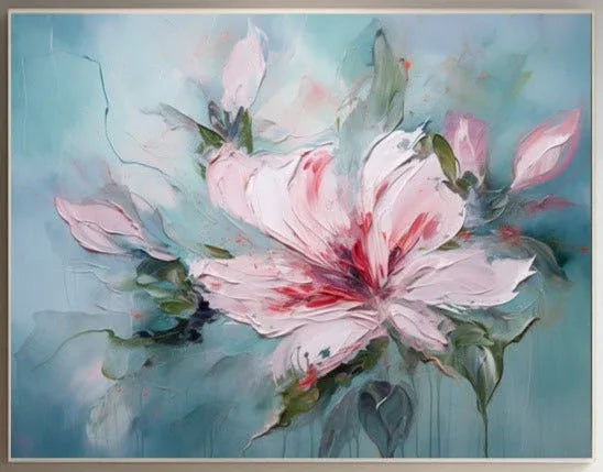 Blossom Symphony-Abstract Floral Texture Wall Art for Home Decoration#FL10038