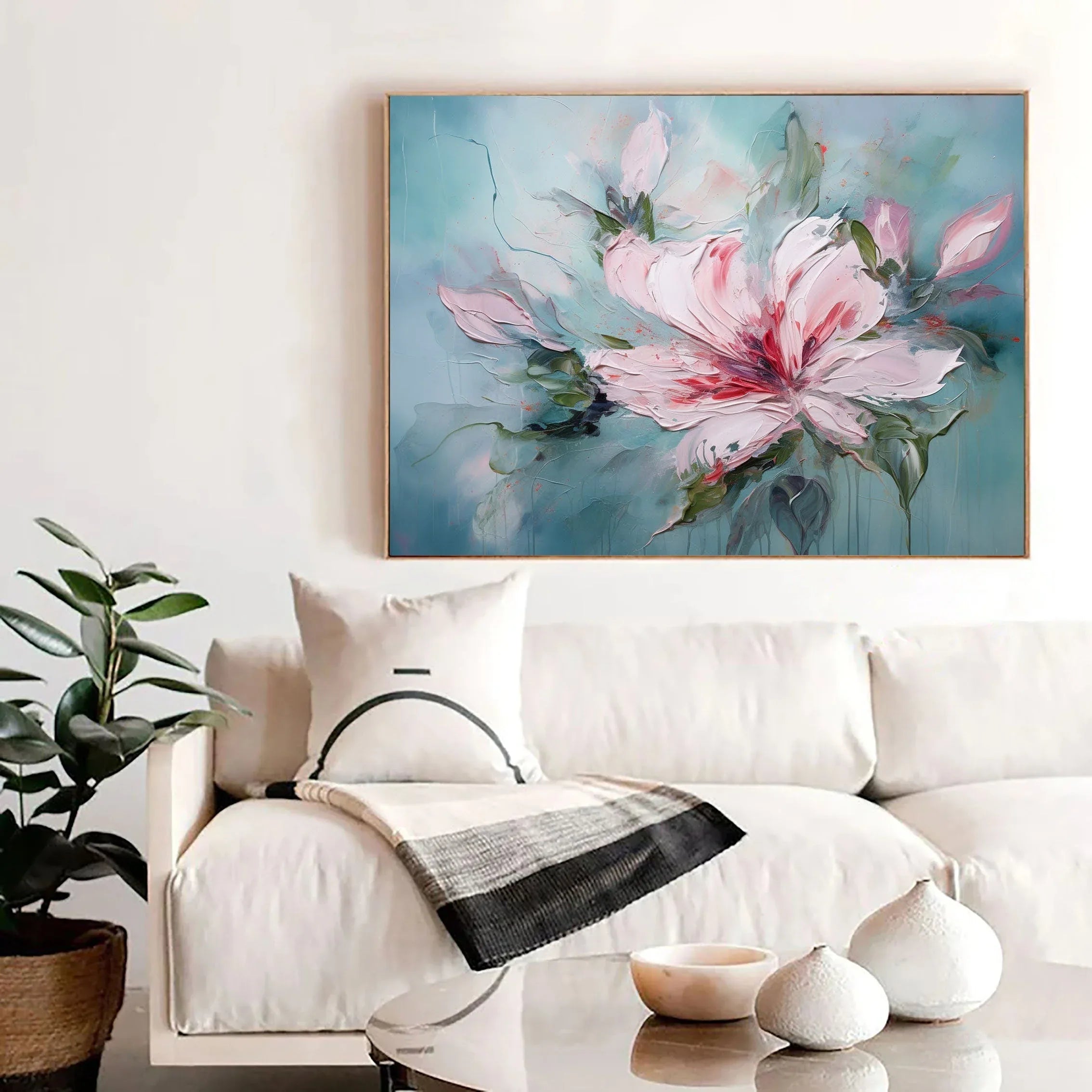 Blossom Symphony-Abstract Floral Texture Wall Art for Home Decoration#FL10038