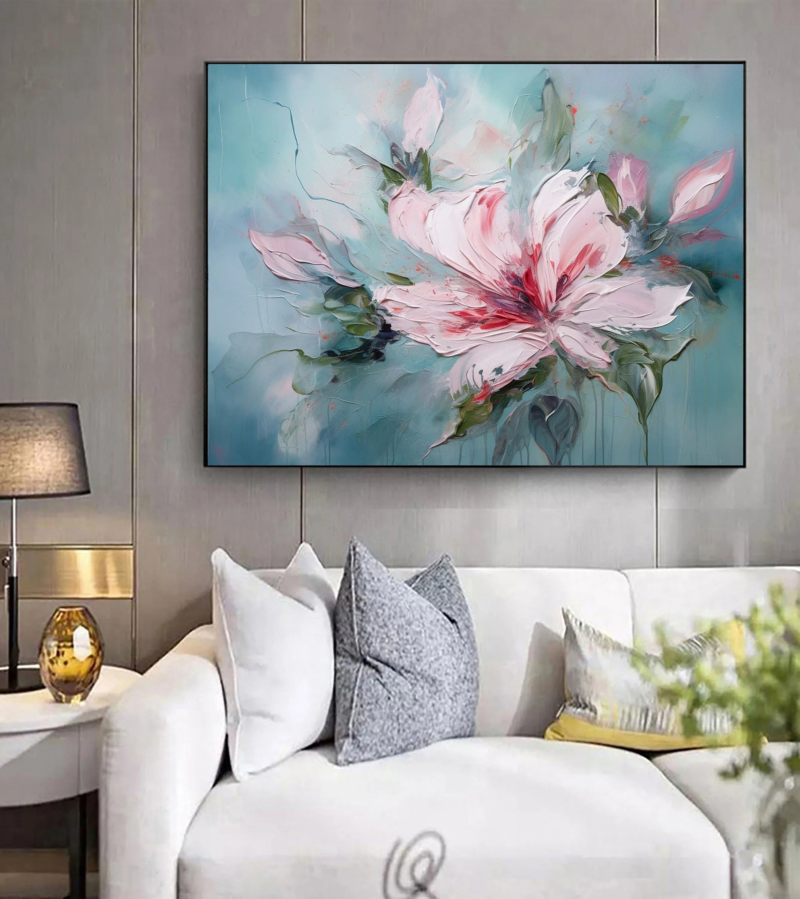 Blossom Symphony-Abstract Floral Texture Wall Art for Home Decoration#FL10038