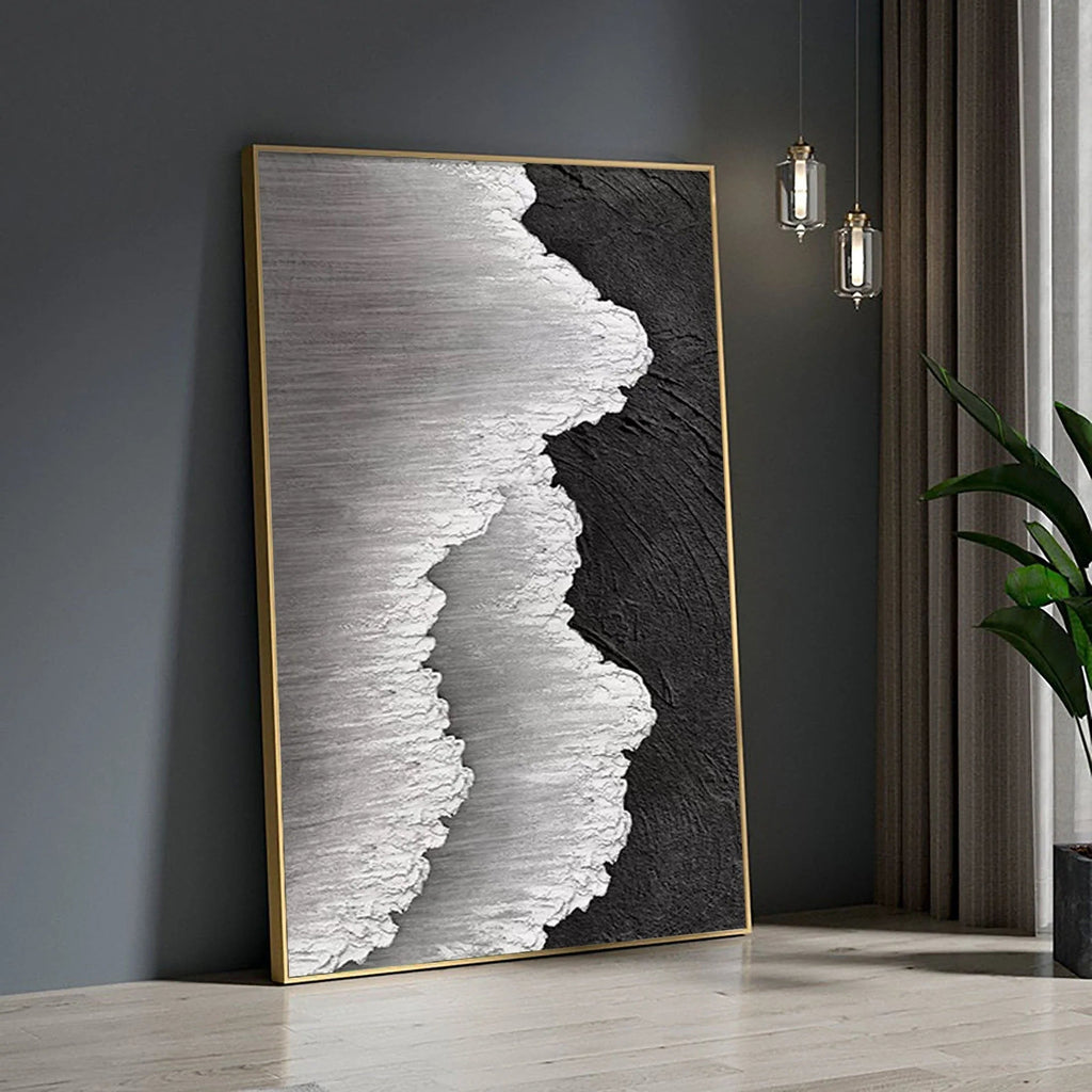 Dual Tide-Abstract Textured Ocean Wave Canvas Art