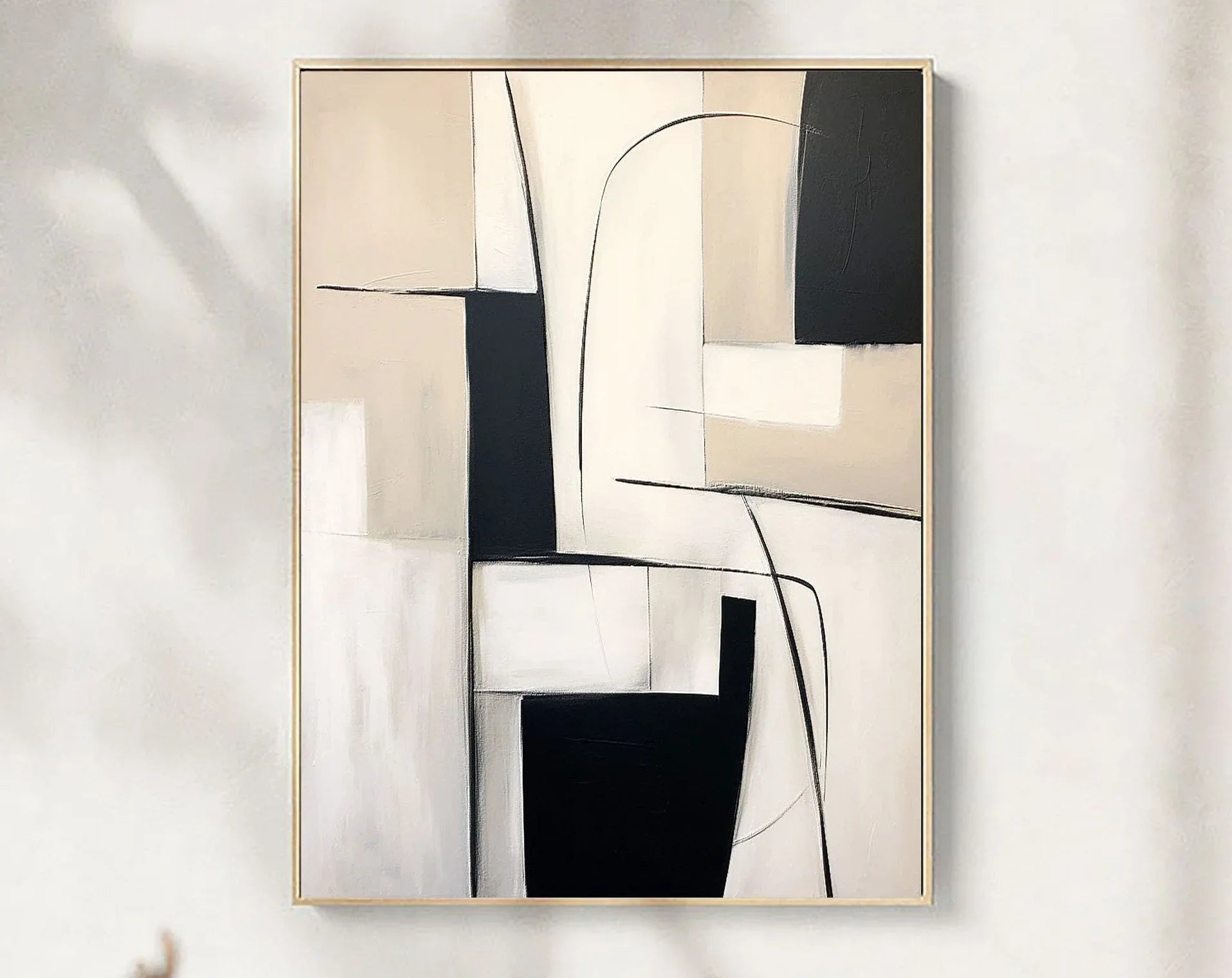Monochrome Maze-Modern Home Design Geometric Minimalist Abstract Wall Art