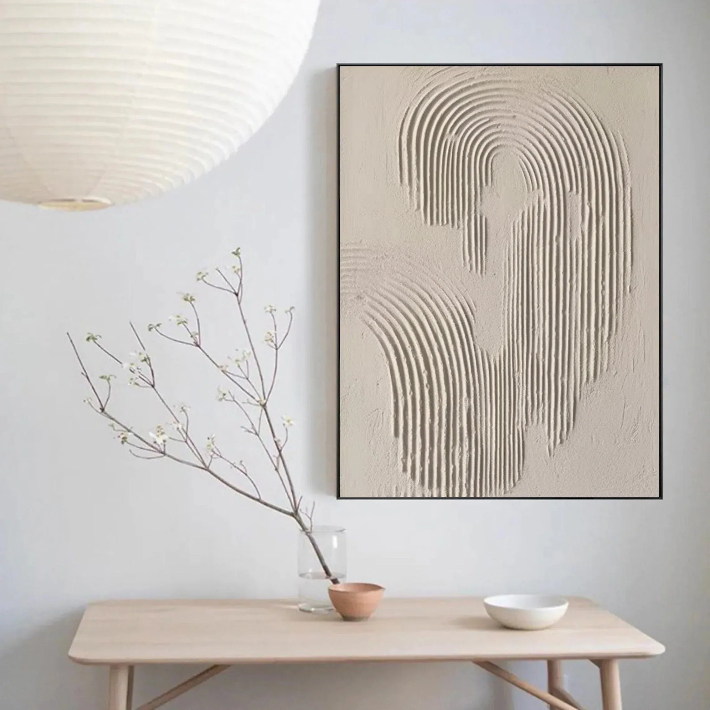 Rippled Elegance-Modern Interior Design Geometric Curve Texture Abstract Wall Art