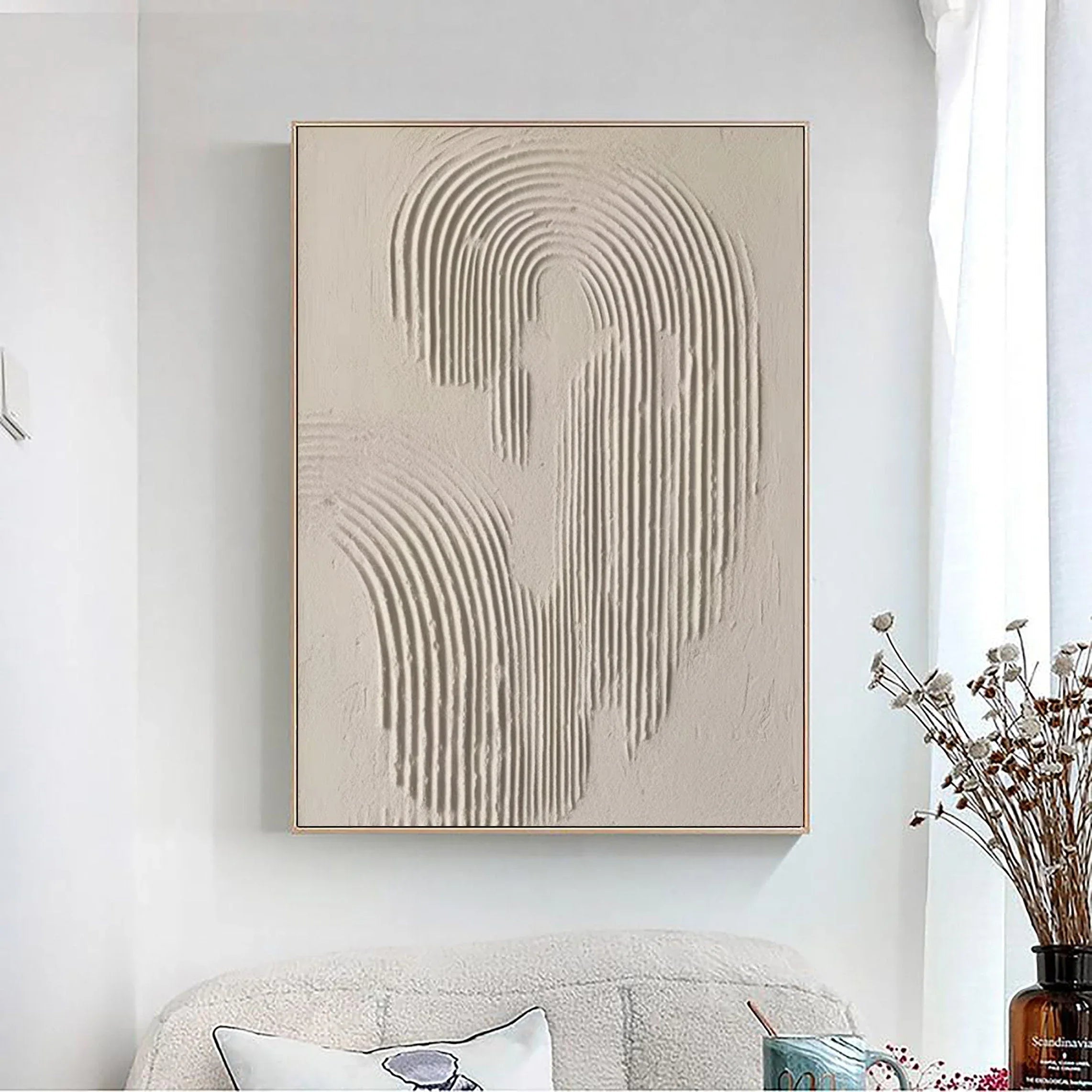 Rippled Elegance-Modern Interior Design Geometric Curve Texture Abstract Wall Art