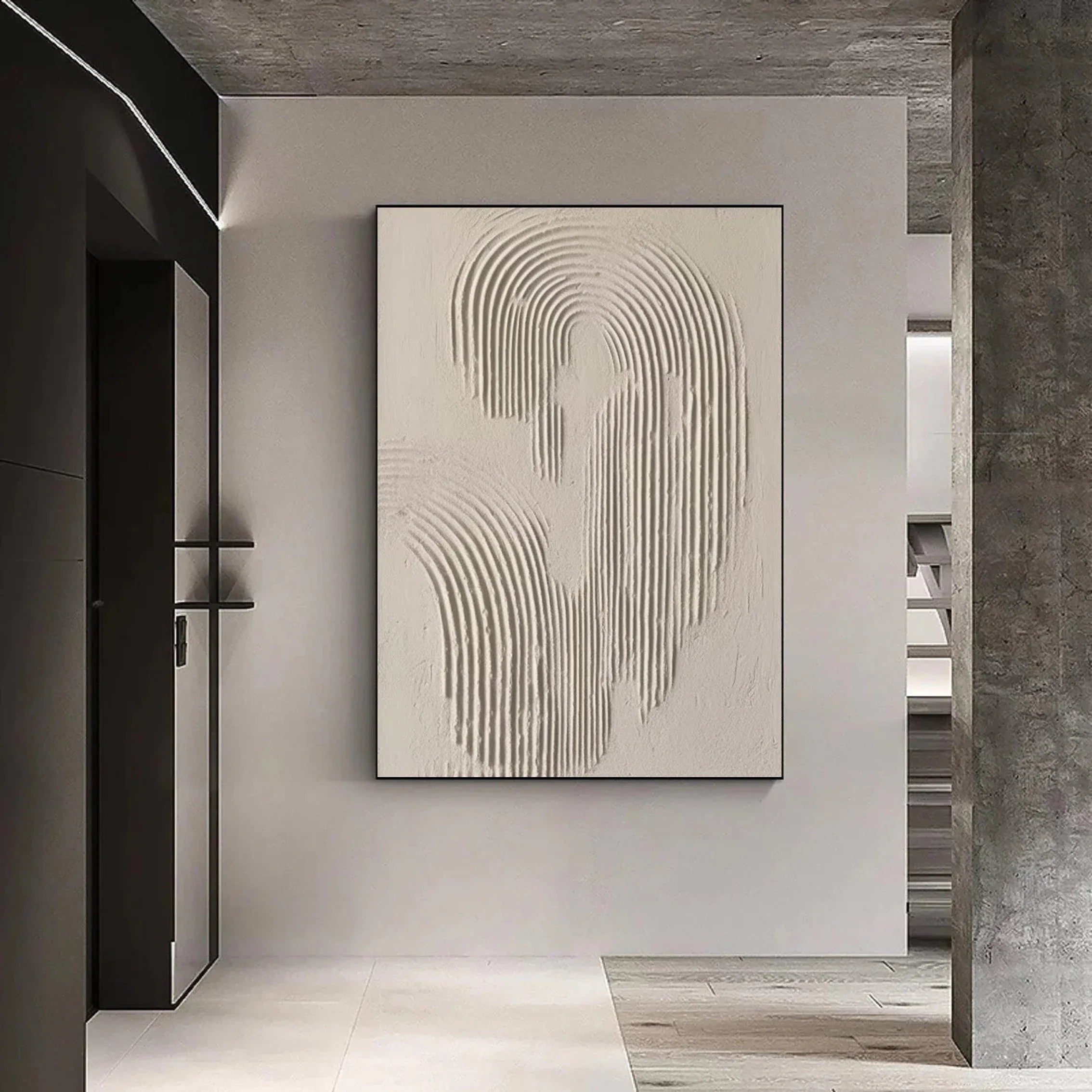 Rippled Elegance-Modern Interior Design Geometric Curve Texture Abstract Wall Art