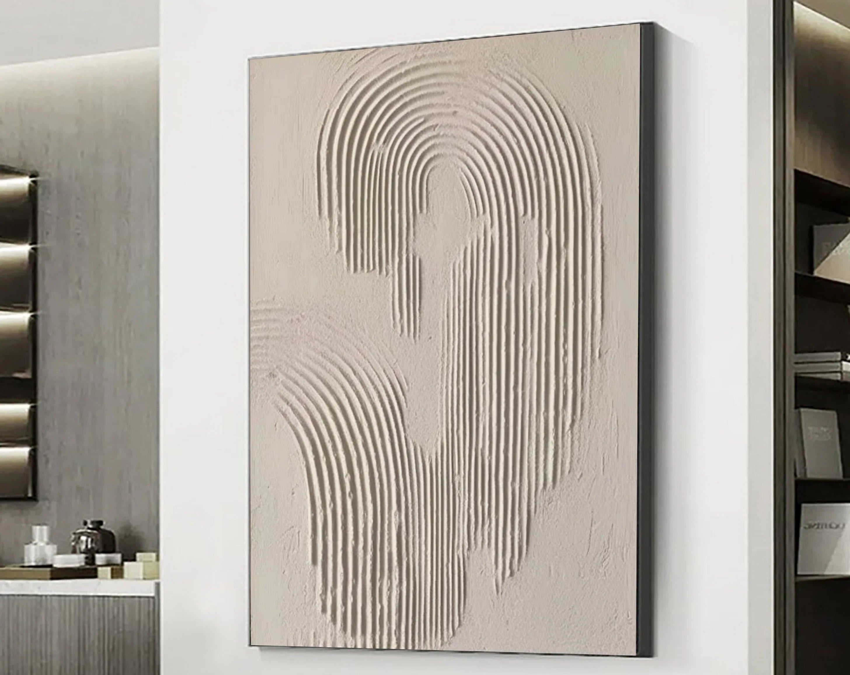 Rippled Elegance-Modern Interior Design Geometric Curve Texture Abstract Wall Art