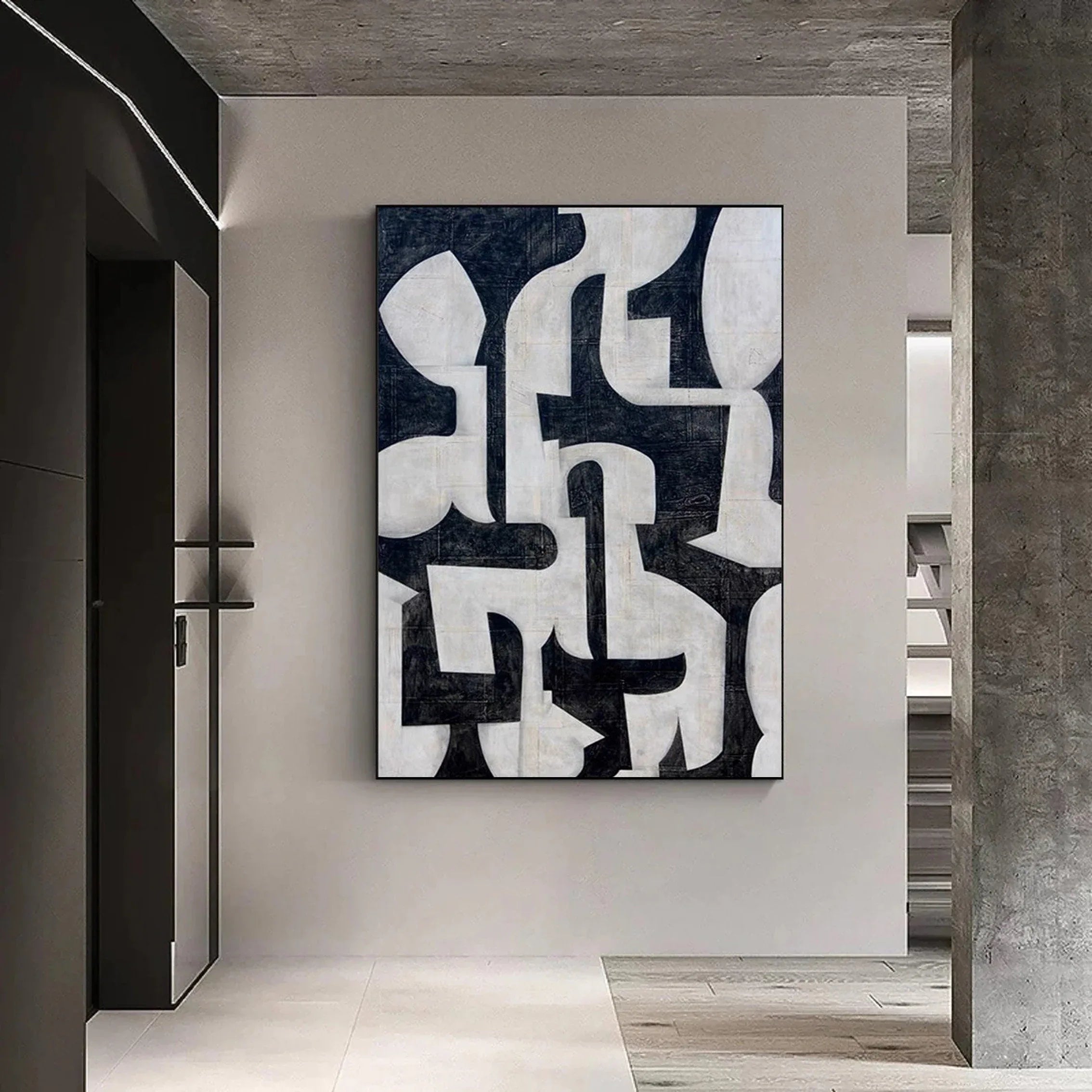 Mono Hypnotic-Modern Geometric Abstract Wall Art