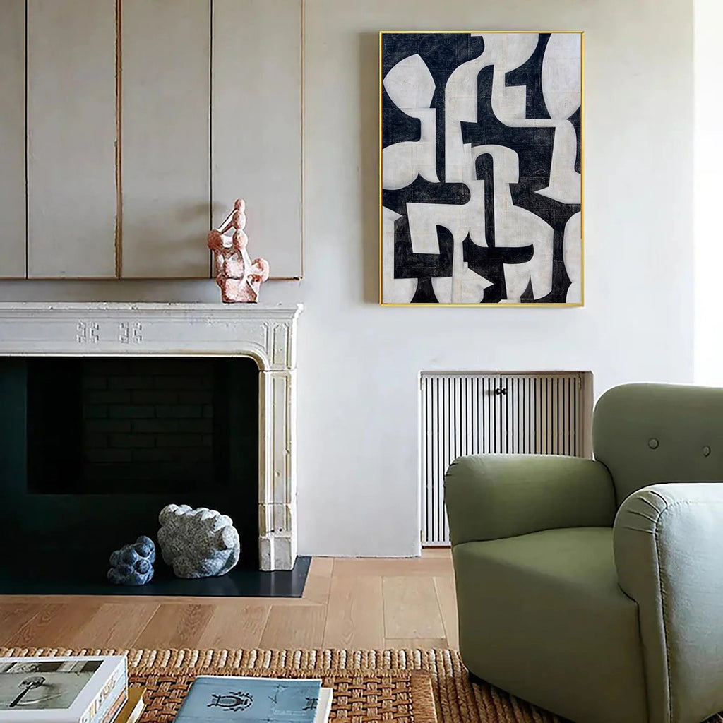 Mono Hypnotic-Modern Geometric Abstract Wall Art