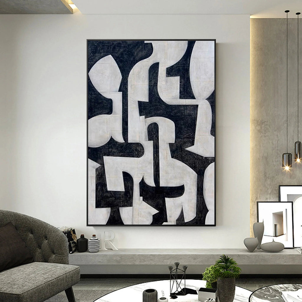 Mono Hypnotic-Modern Geometric Abstract Wall Art