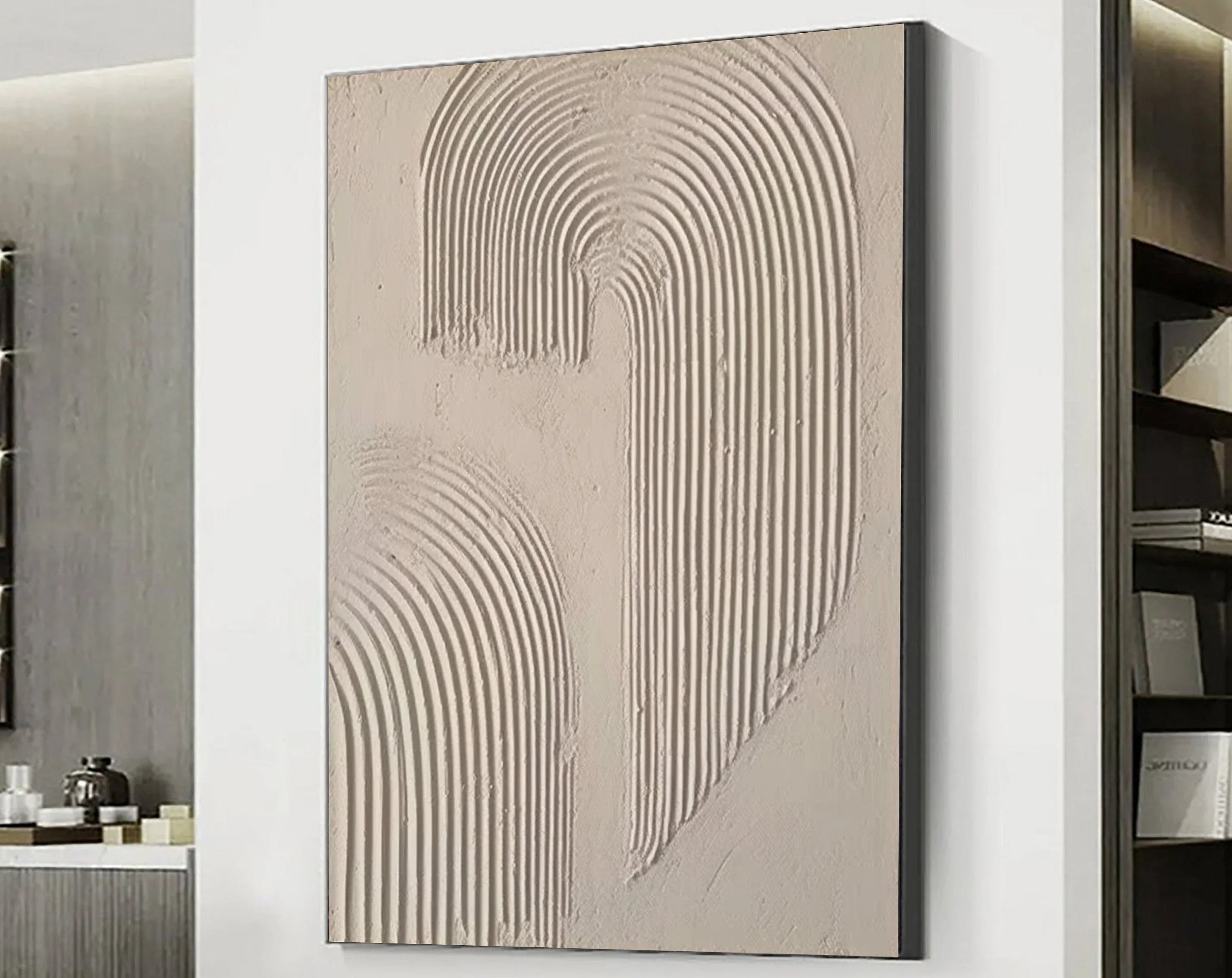 Abstract Arc Texture-Minimalist Textured Wall Art with Flowing Arches