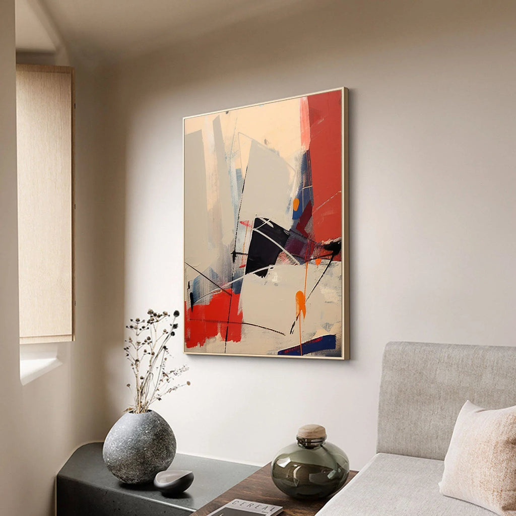 Color Surge-Multi Colored Geometric Abstract Texture Oil Painting Wall Art