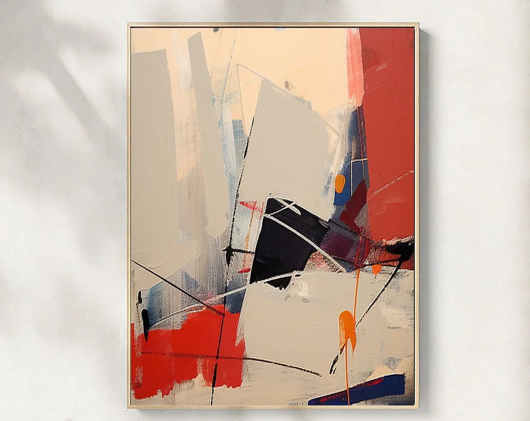 Color Surge-Multi Colored Geometric Abstract Texture Oil Painting Wall Art