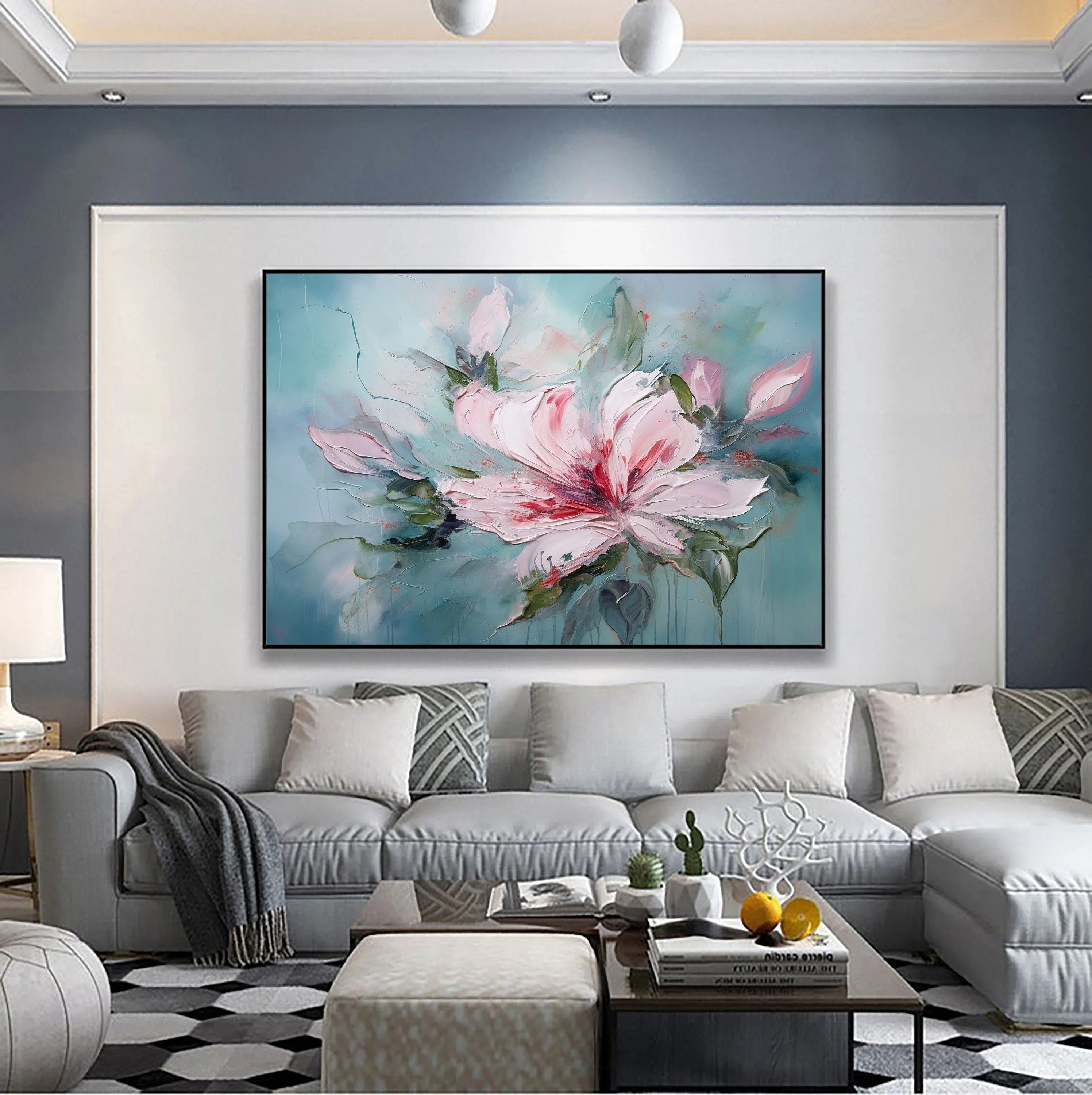 Blossom Symphony-Abstract Floral Texture Wall Art for Home Decoration#FL10038