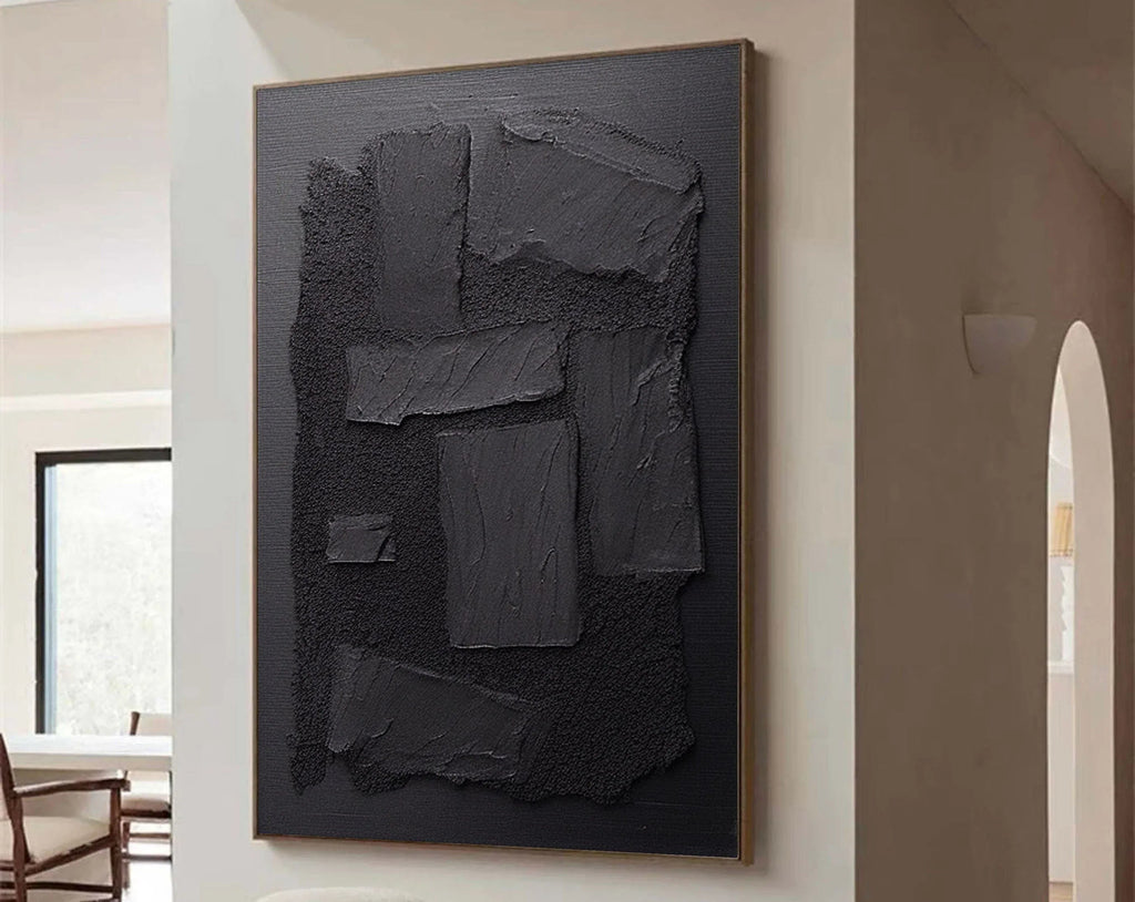 Shadow Layers-Minimalist Hand Drawn Thick Coated Abstract Texture Wall Art