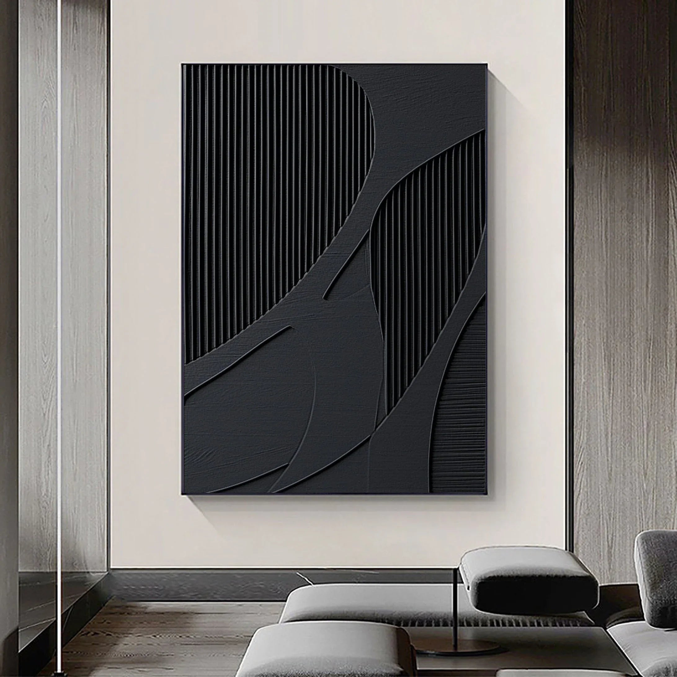 Silent Harmony-Modern hand drawn geometric wabi sabi abstract wall art