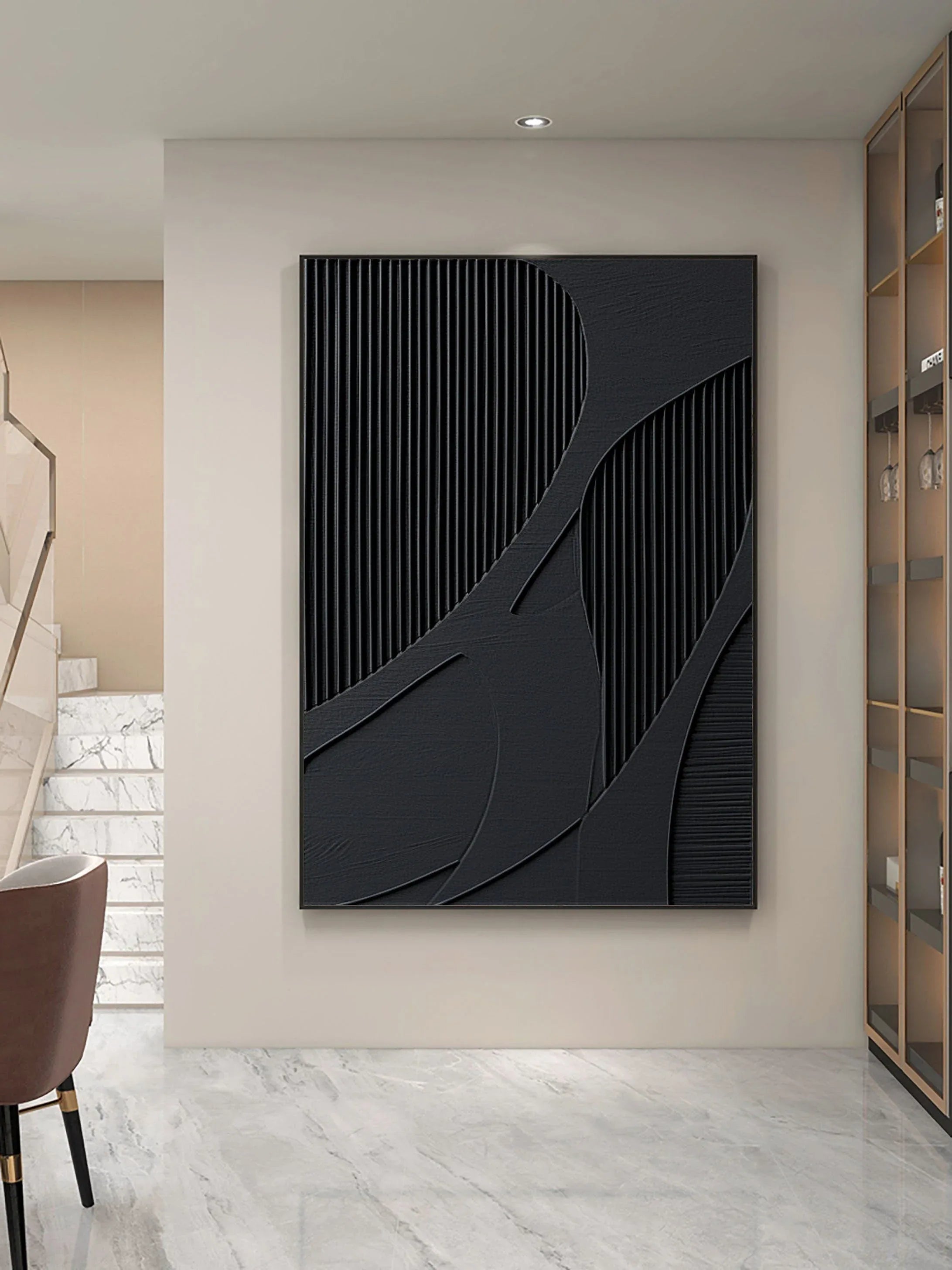 Silent Harmony-Modern hand drawn geometric wabi sabi abstract wall art