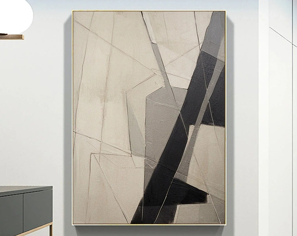 Intersecting Paths-Hand Drawn Geometric Three-Dimensional Texture Abstract Wall Art