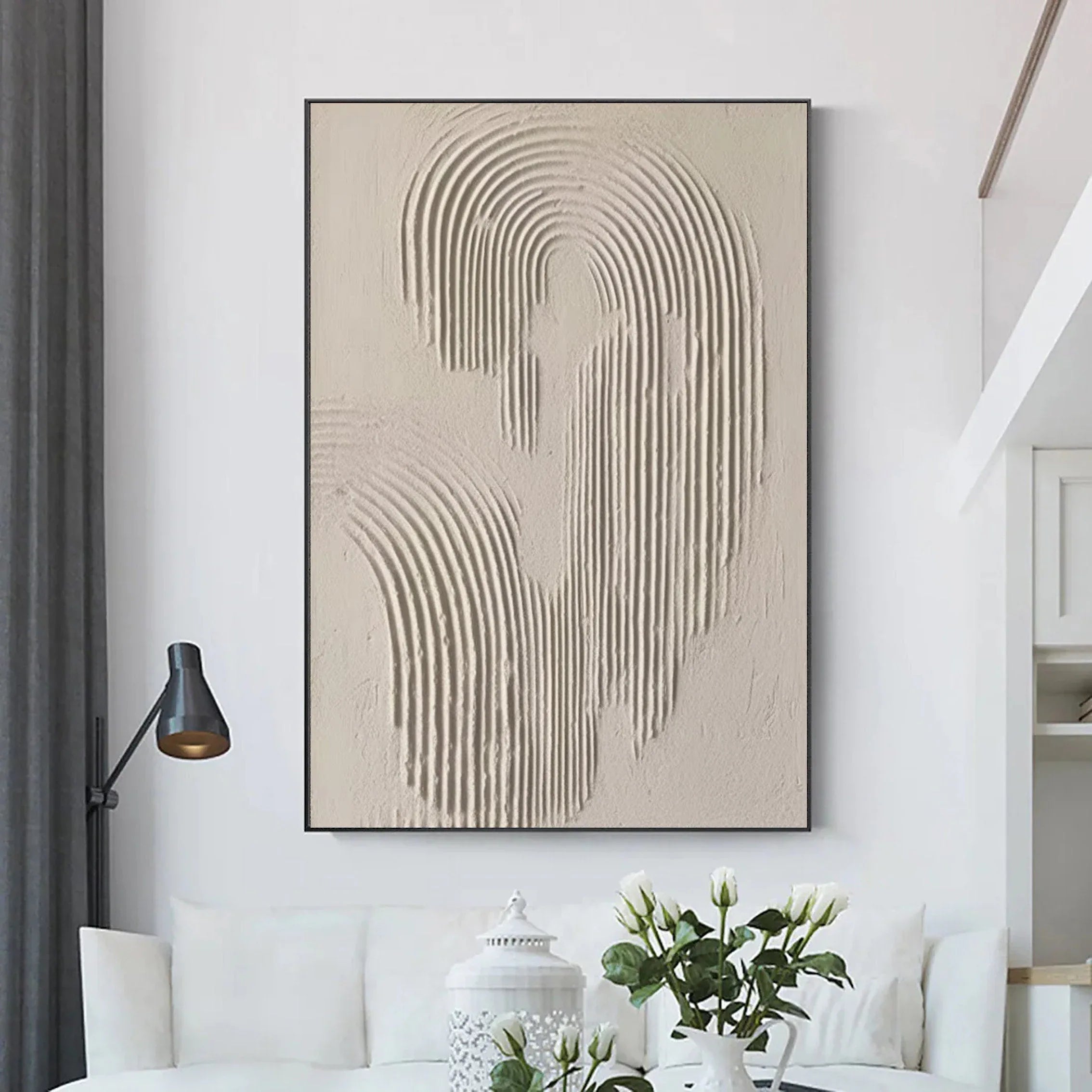 Rippled Elegance-Modern Interior Design Geometric Curve Texture Abstract Wall Art