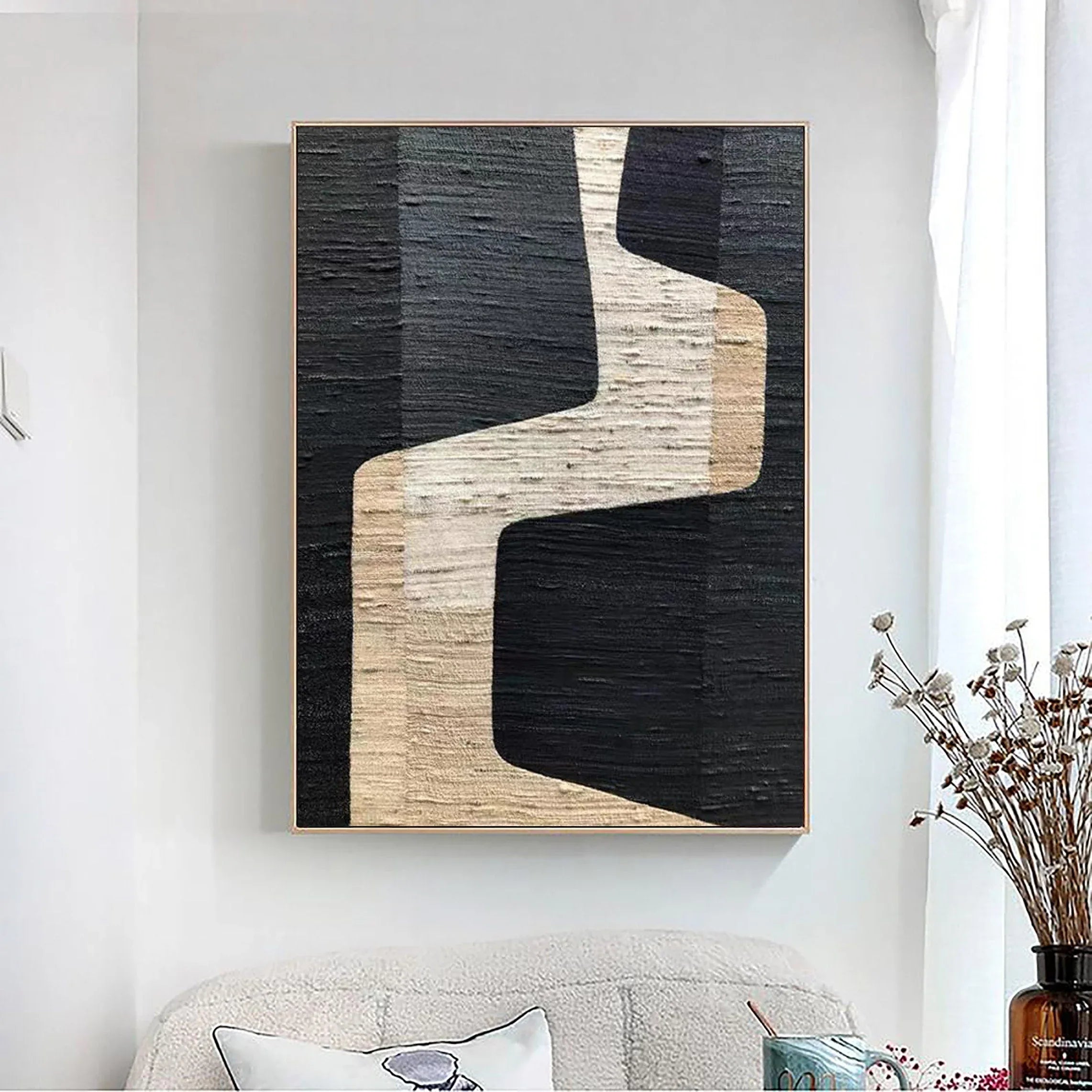Mono Path Surge-Modern Interior Design Geometric Curve Texture Wall Art