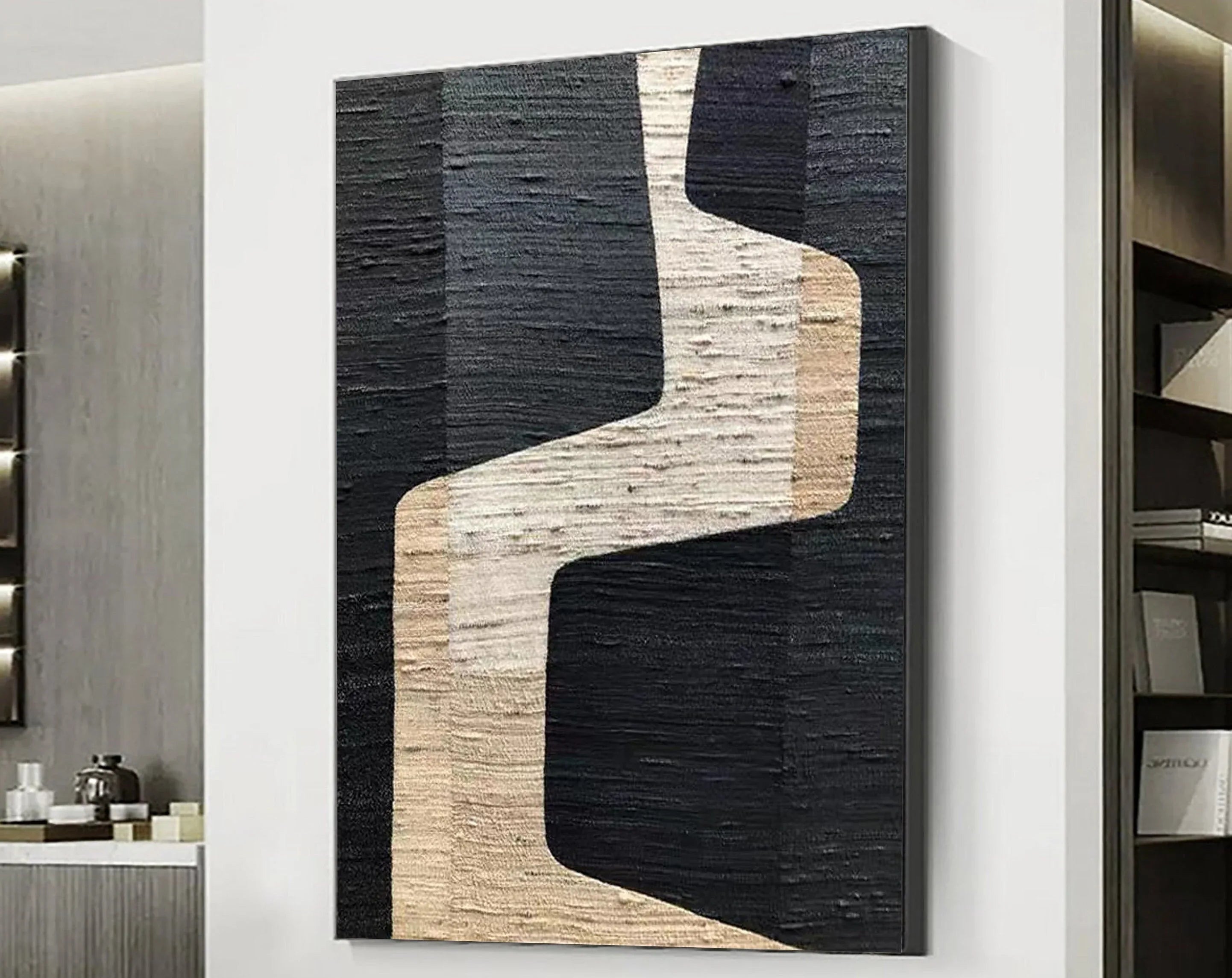 Mono Path Surge-Modern Interior Design Geometric Curve Texture Wall Art