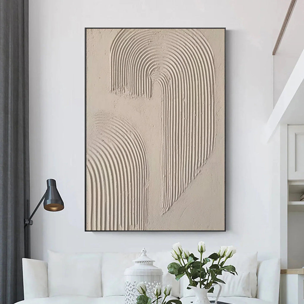 Abstract Arc Texture-Minimalist Textured Wall Art with Flowing Arches