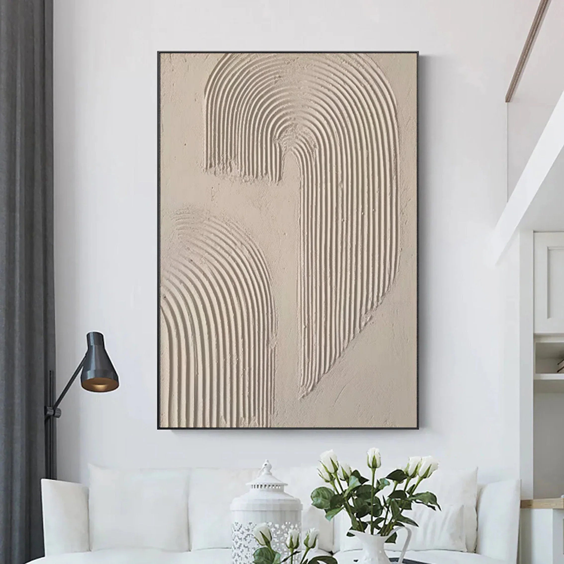 Abstract Arc Texture-Minimalist Textured Wall Art with Flowing Arches