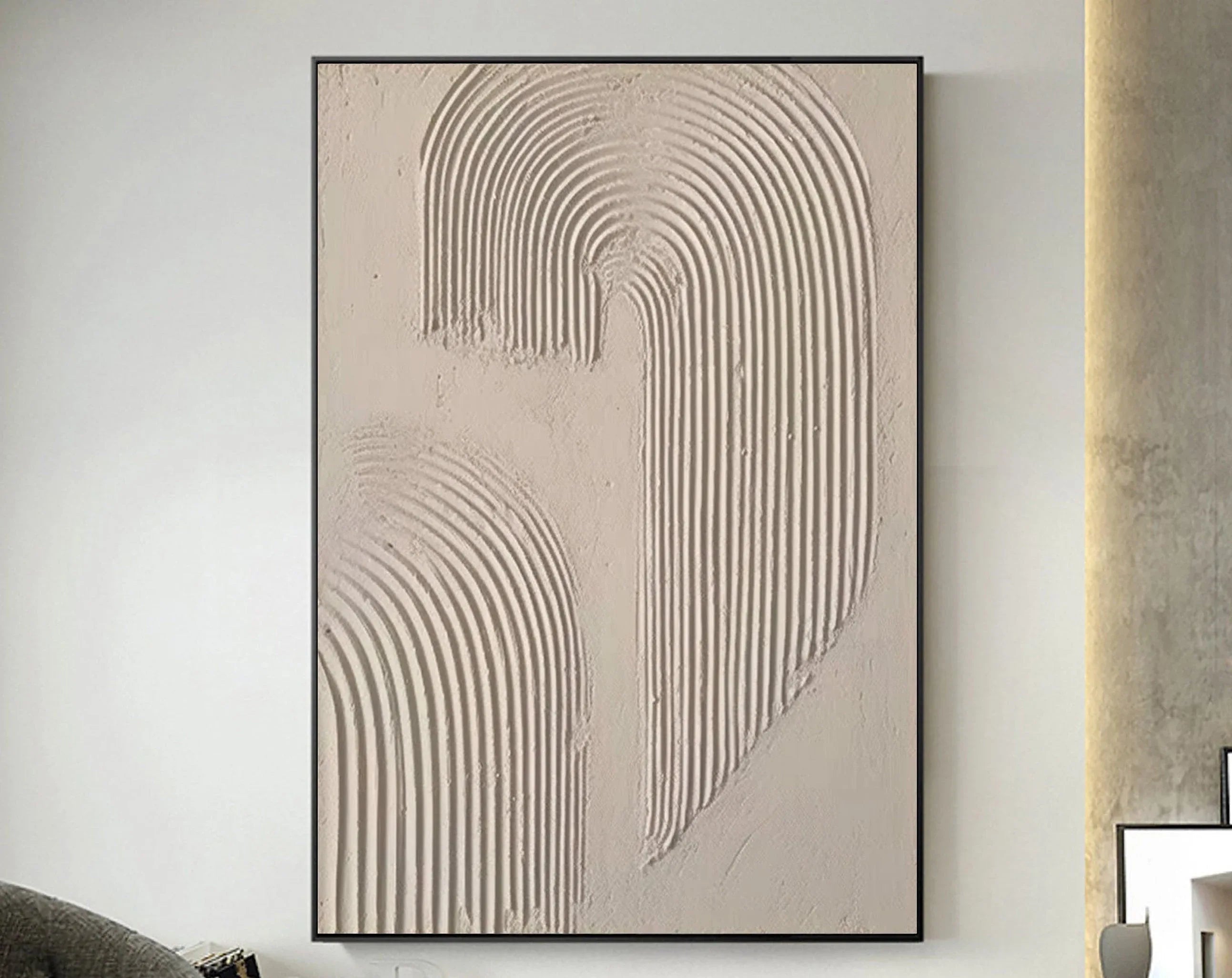 Abstract Arc Texture-Minimalist Textured Wall Art with Flowing Arches