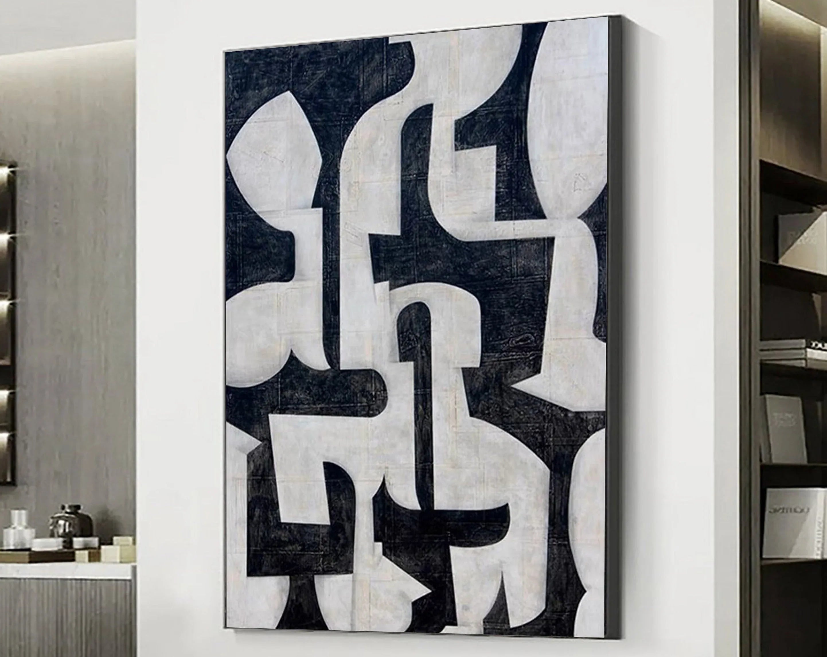 Mono Hypnotic-Modern Geometric Abstract Wall Art
