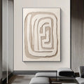 Beige Maze Echo-Modern Minimalist Geometric Maze Abstract Wall Art