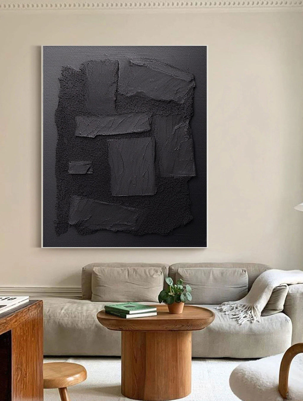 Shadow Layers-Minimalist Hand Drawn Thick Coated Abstract Texture Wall Art