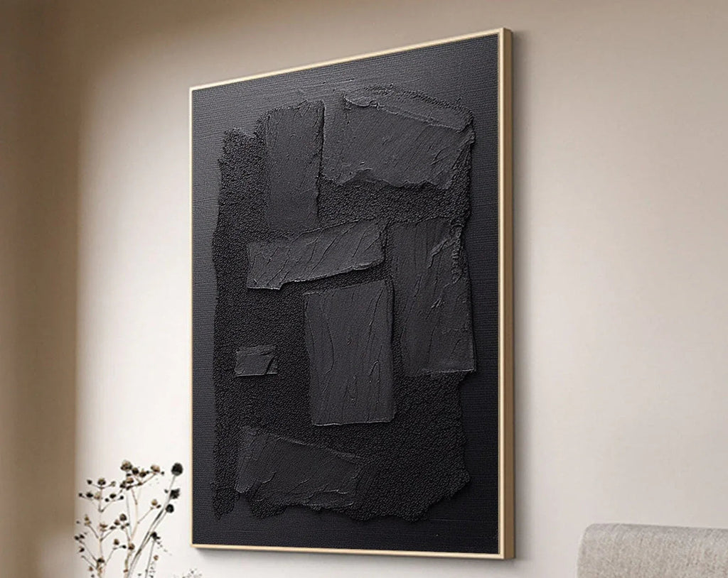 Shadow Layers-Minimalist Hand Drawn Thick Coated Abstract Texture Wall Art