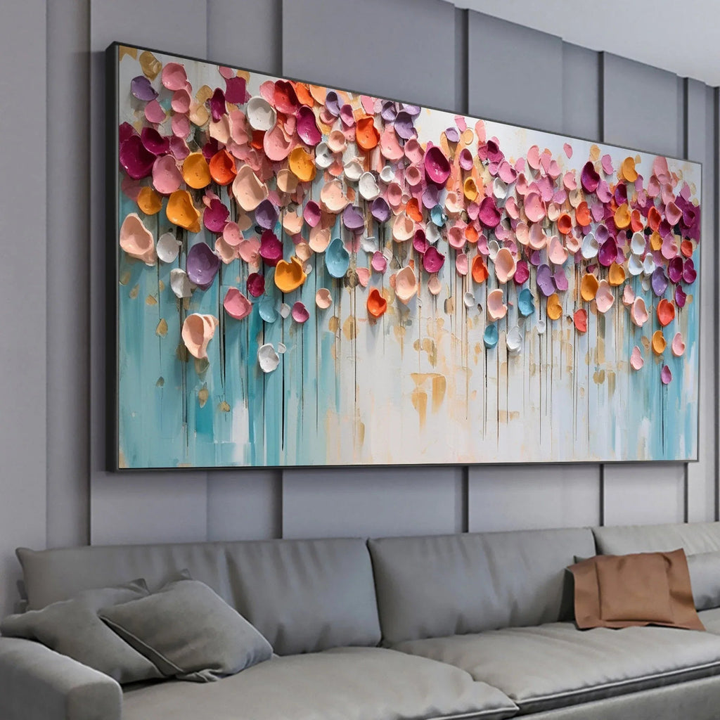 Blossoming Symphony-Dimensional Petal Abstract Wall Art#FL10005