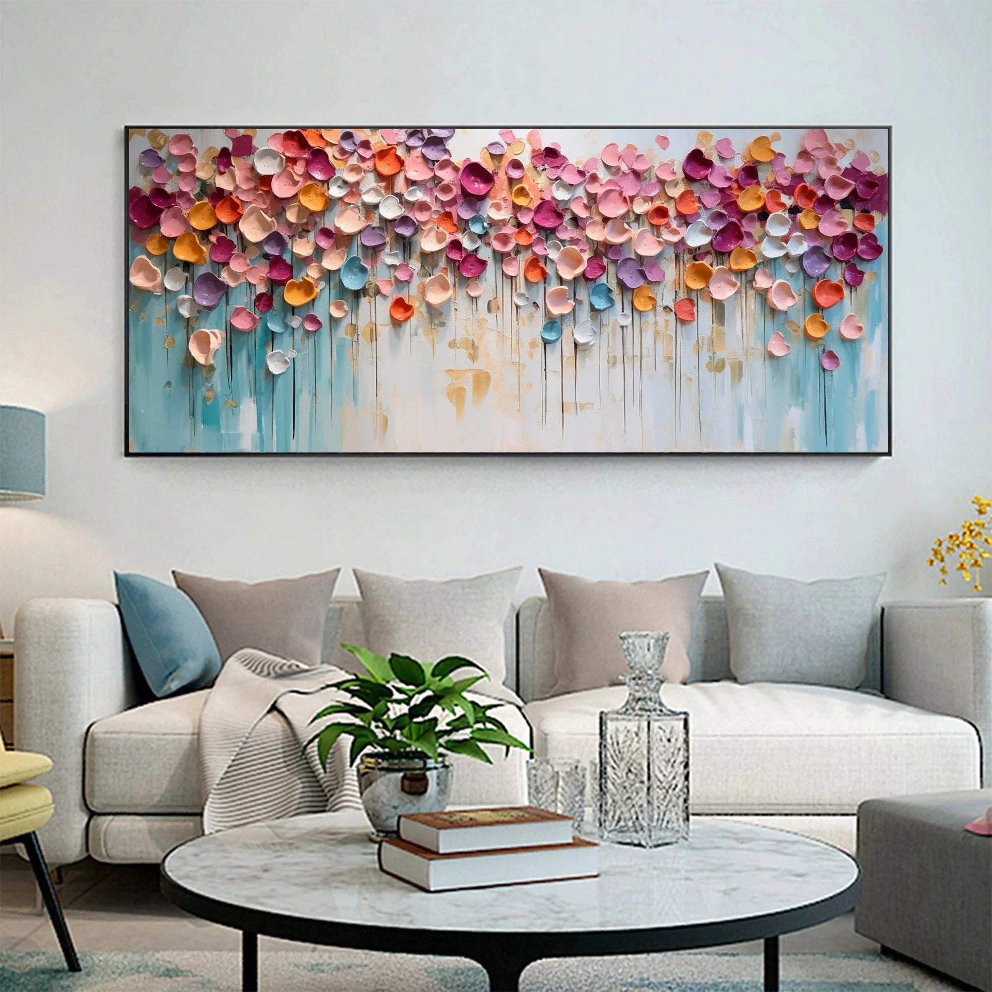 Blossoming Symphony-Dimensional Petal Abstract Wall Art#FL10005