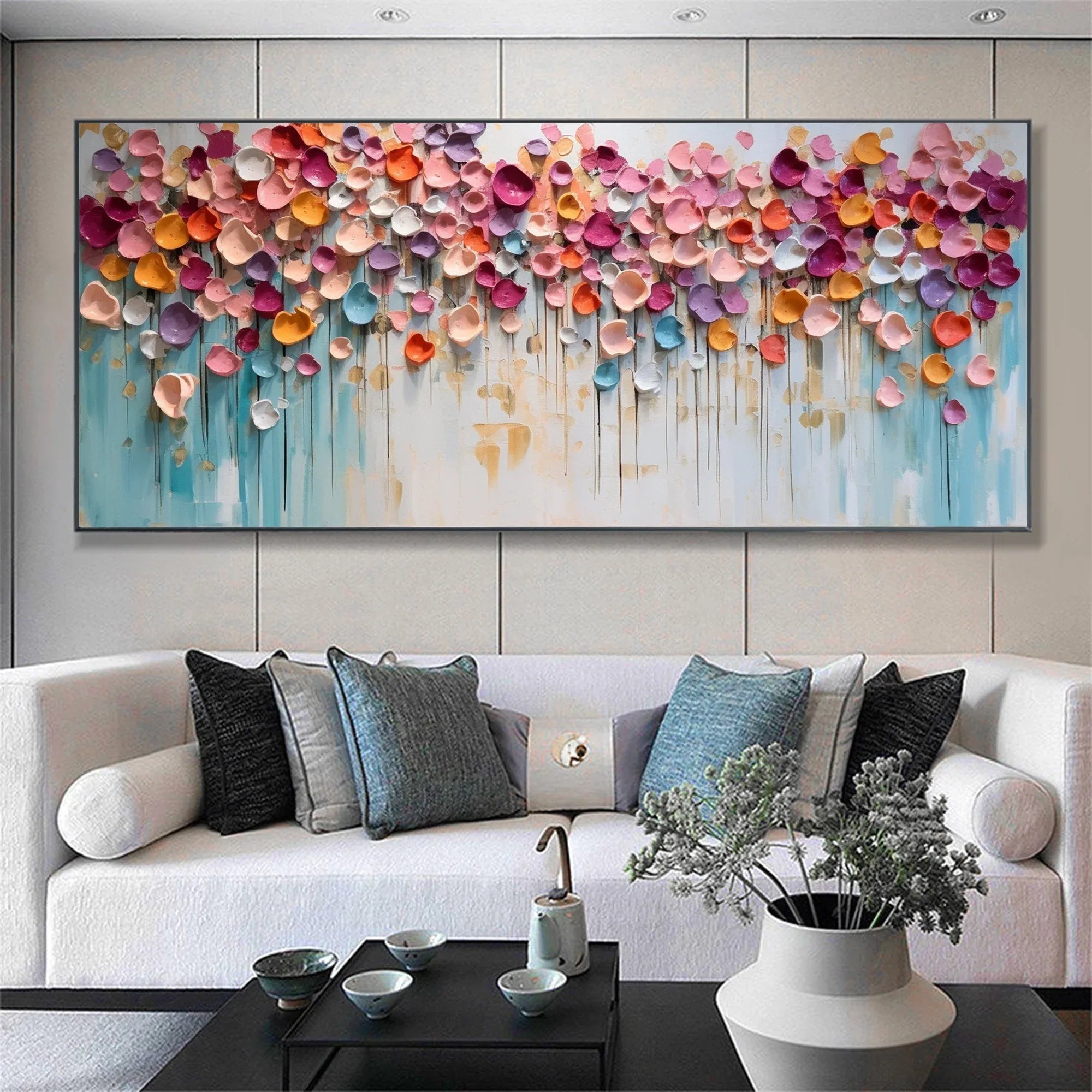Blossoming Symphony-Dimensional Petal Abstract Wall Art#FL10005