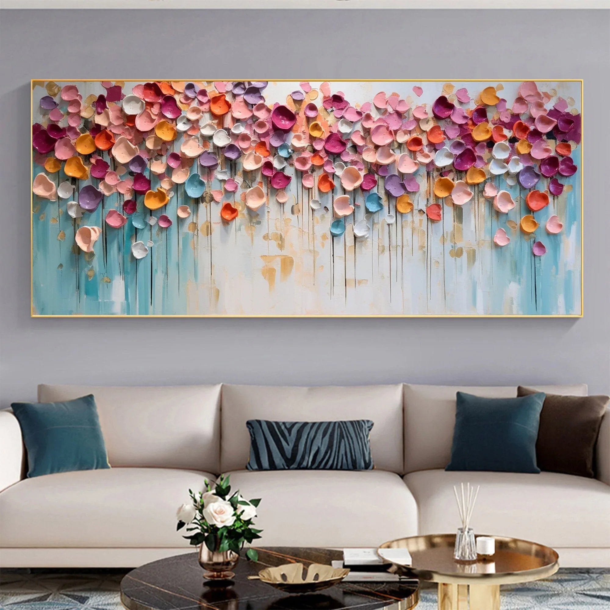 Blossoming Symphony-Dimensional Petal Abstract Wall Art#FL10005