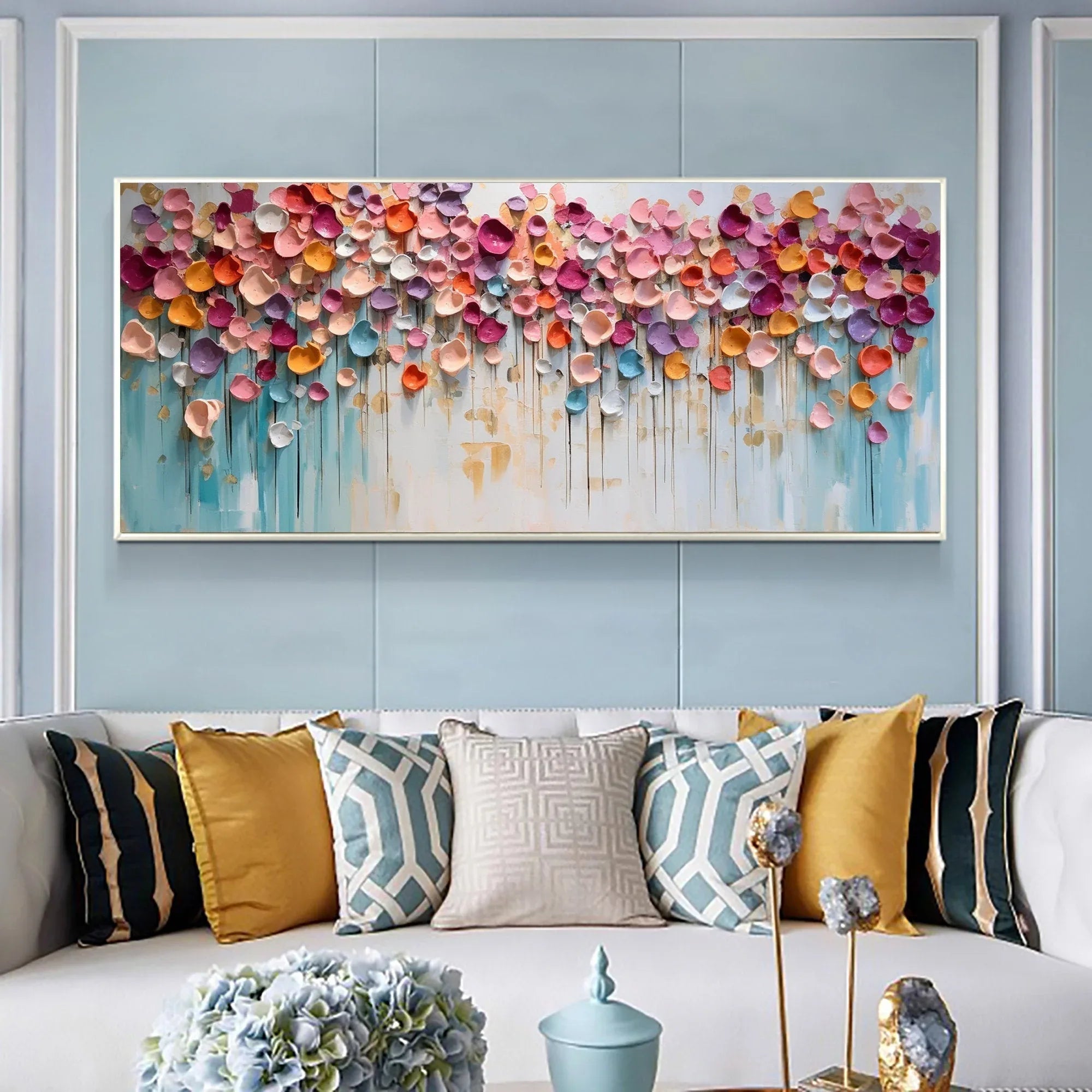 Blossoming Symphony-Dimensional Petal Abstract Wall Art#FL10005