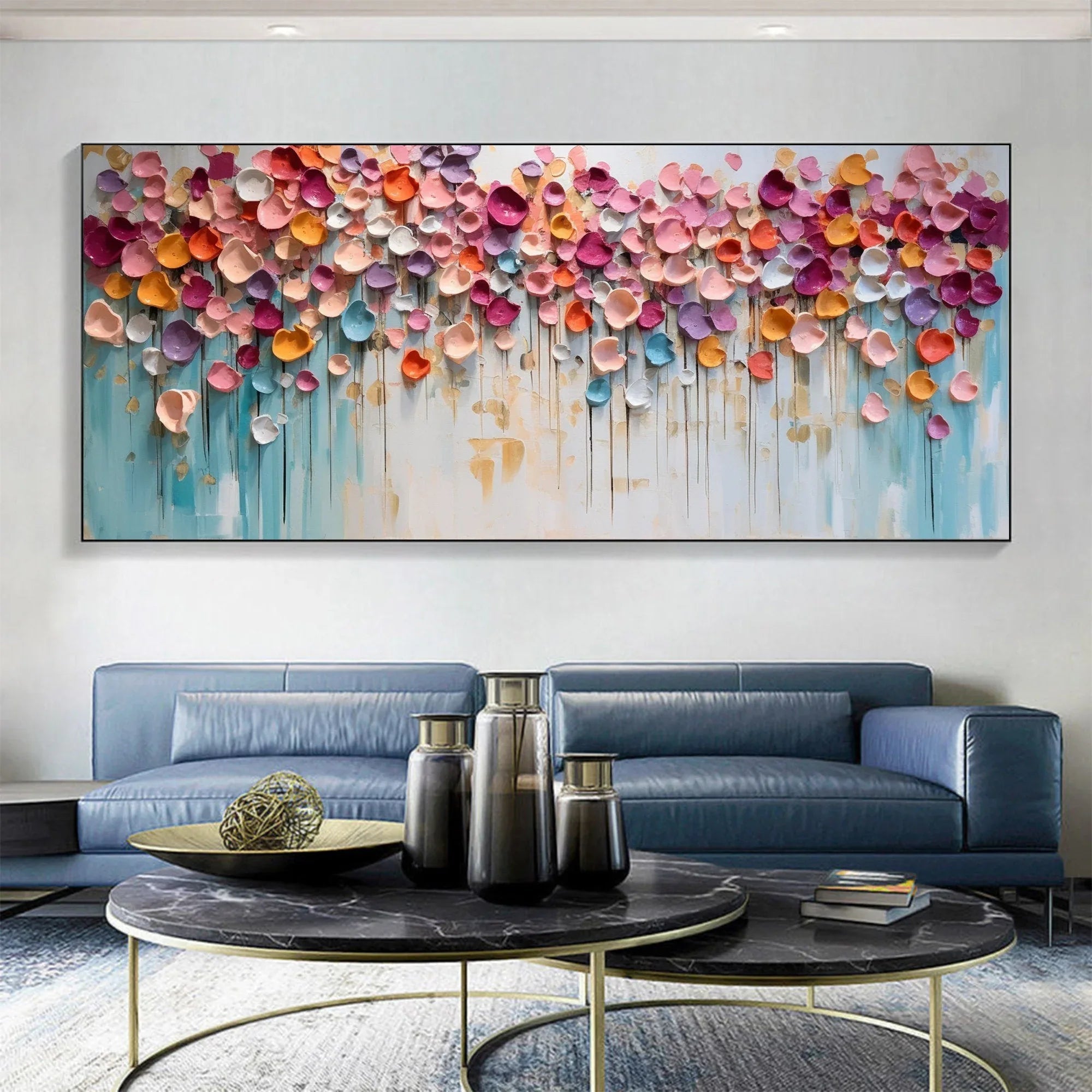 Blossoming Symphony-Dimensional Petal Abstract Wall Art#FL10005