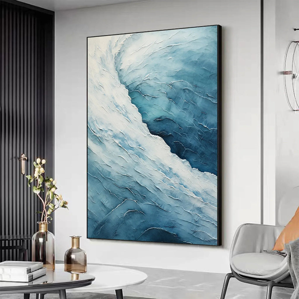 Blue Abyss - Abstract Oceanic Textured Wall Art