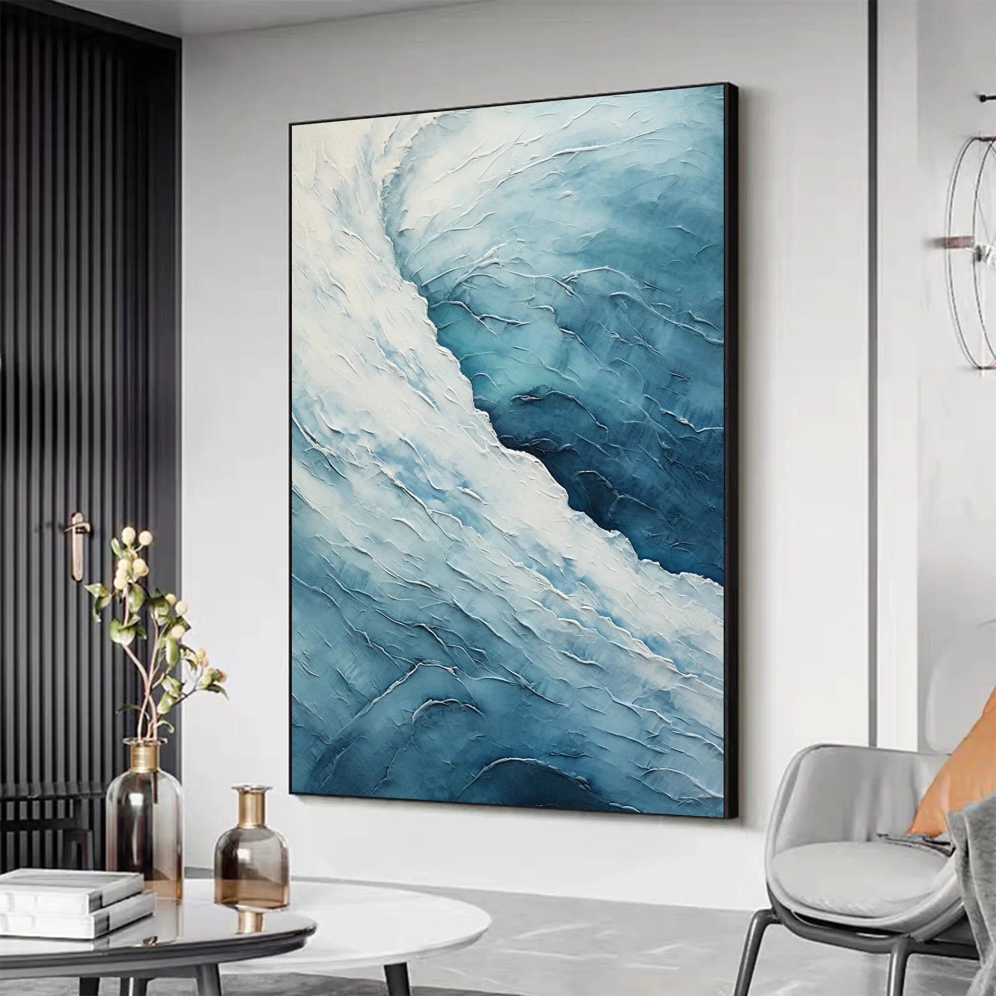 Blue Abyss - Abstract Oceanic Textured Wall Art