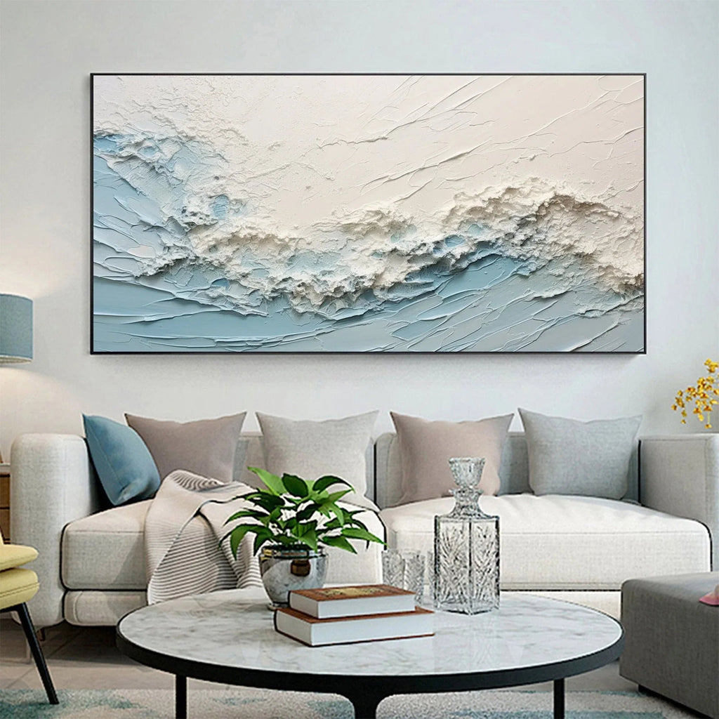 Oceanic Serenity - Abstract Textured Wave Wall Art