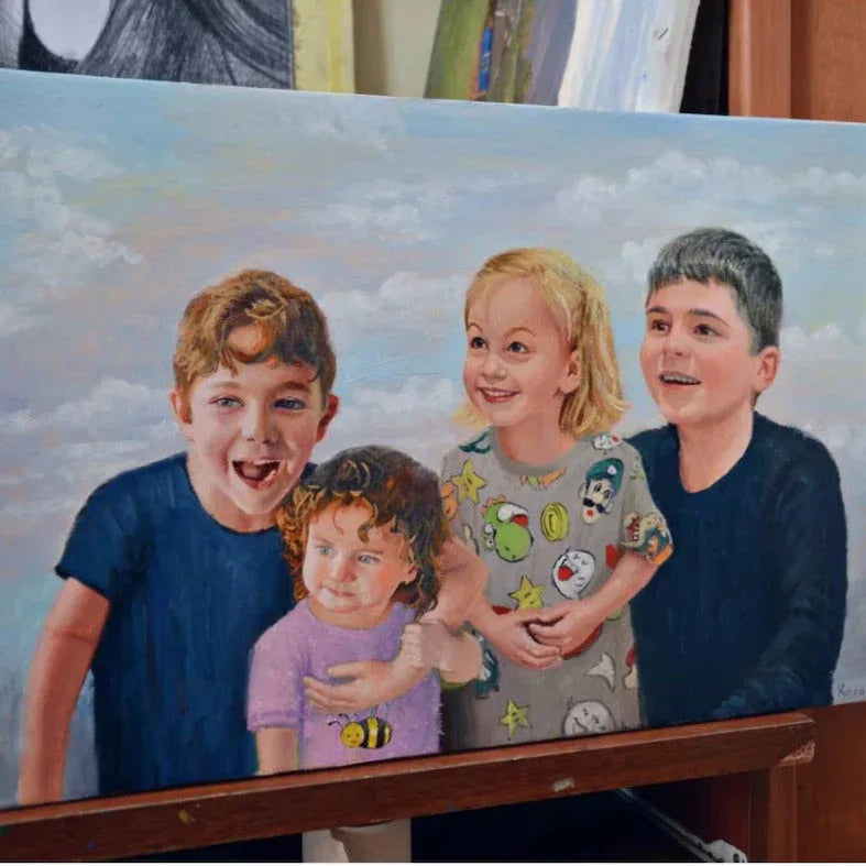 Custom Oil Painting Portraits from Your Photos - Family & Pets