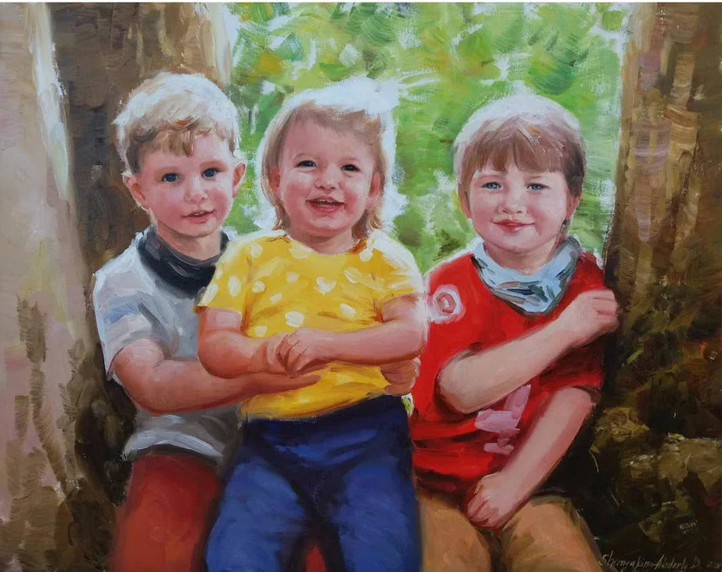 Custom Oil Painting Portraits from Your Photos - Family & Pets