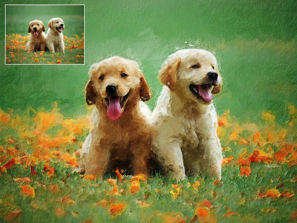 Custom Oil Painting Portraits from Your Photos - Family & Pets