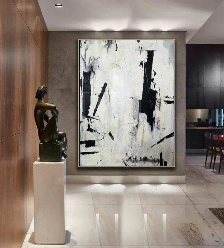 Monochrome Graffiti - Modern Interior Decoration Black and White Graffiti Abstract Wall Art